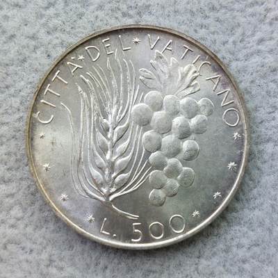 梵蒂冈1972年保罗六世500里拉银币 - 梵蒂冈1972年保罗六世500里拉银币