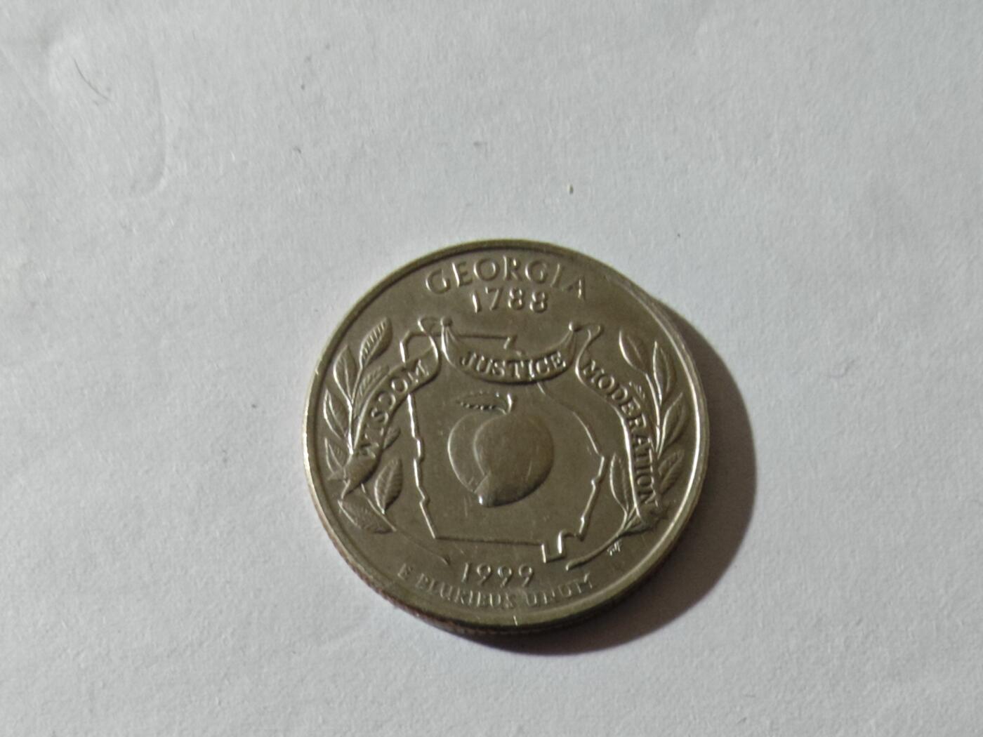 小小杂货铺硬币、银币专场，满35包邮（第一期） 美国州币，乔治亚州，1999年