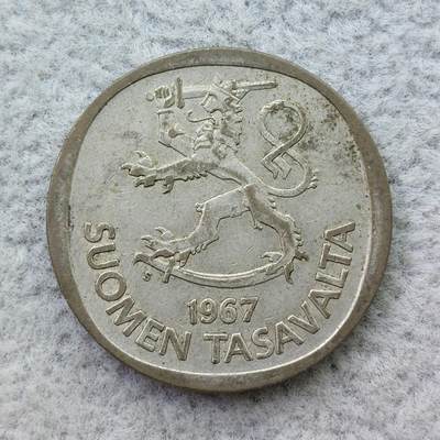 芬兰1967年持剑狮1马克银币 - 芬兰1967年持剑狮1马克银币