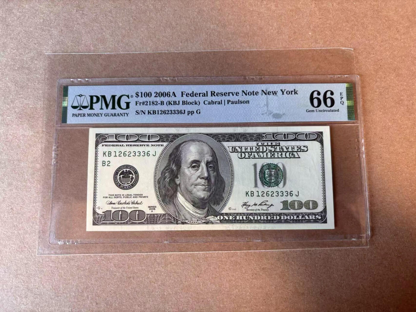 【Blue Auction】✨世界纸币精拍第579期【精】 【无47】美国 2006年100美金 PMG66EPQ 