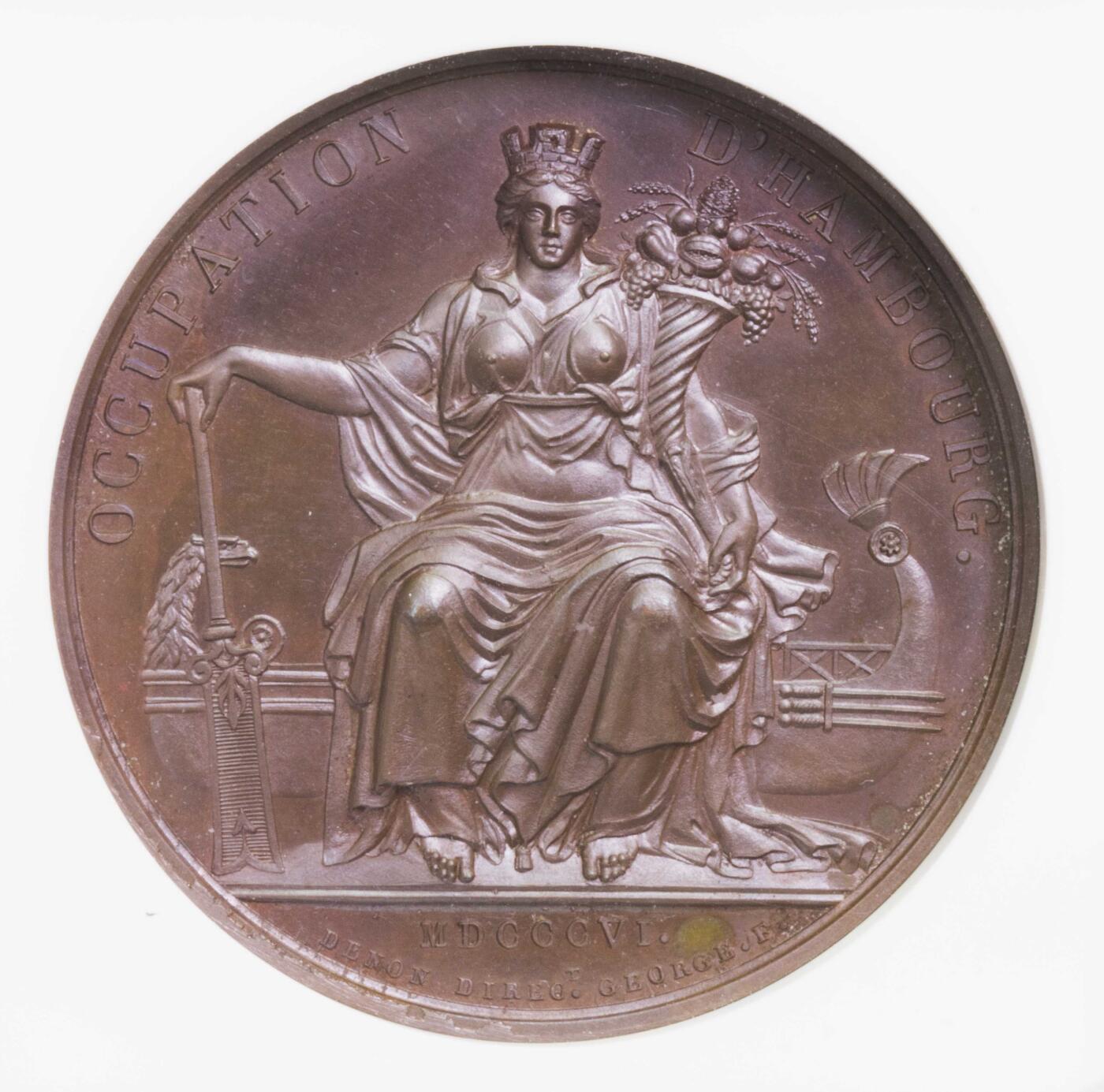 NGC-MS66BN 1809法国拿破仑RAAB战役大铜章 加厚盒顶级品