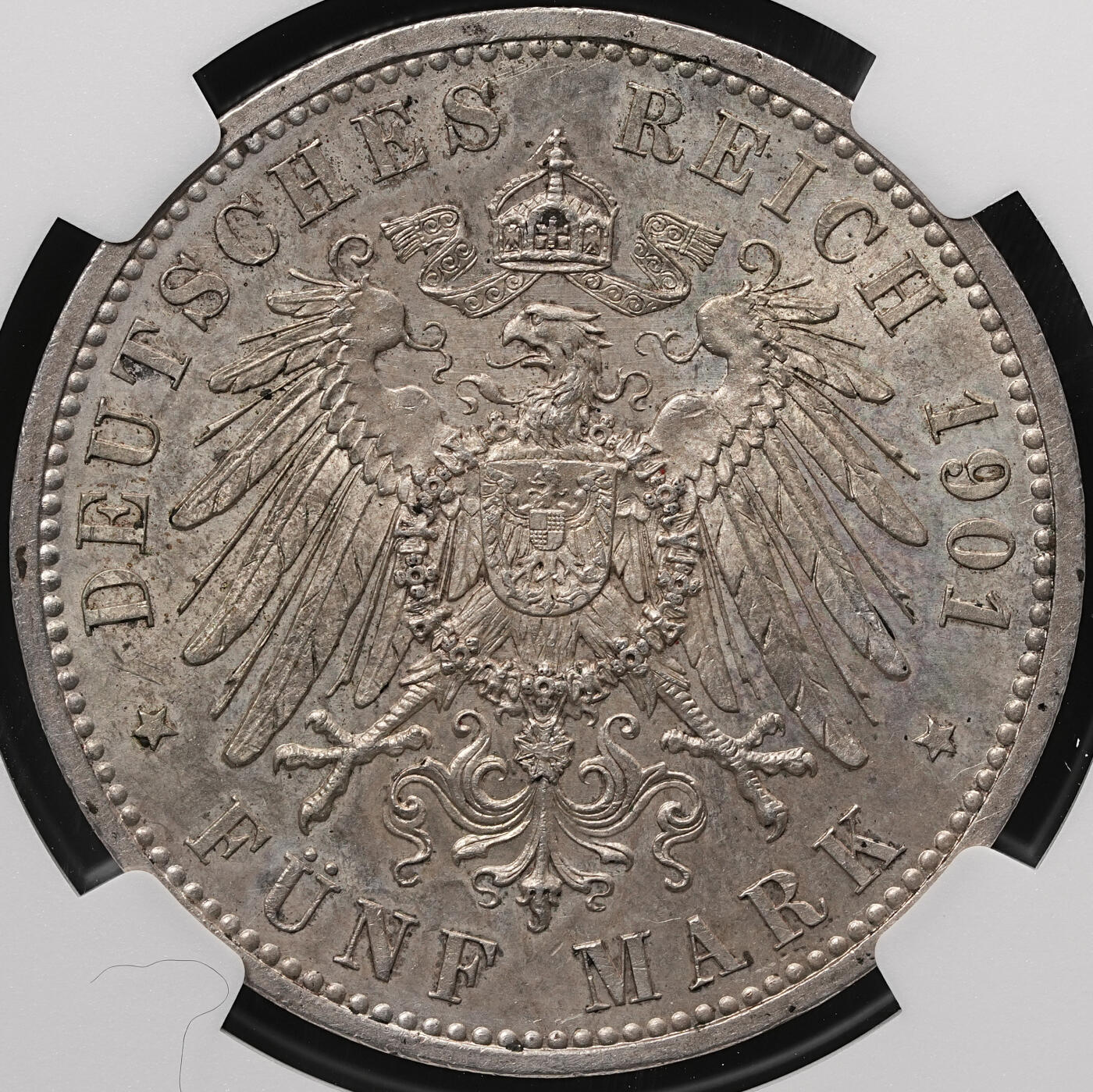 修遠堂世界钱币第四十七期 全场包邮 NGC MS62 1901年普鲁士建国200周年5马克大银币