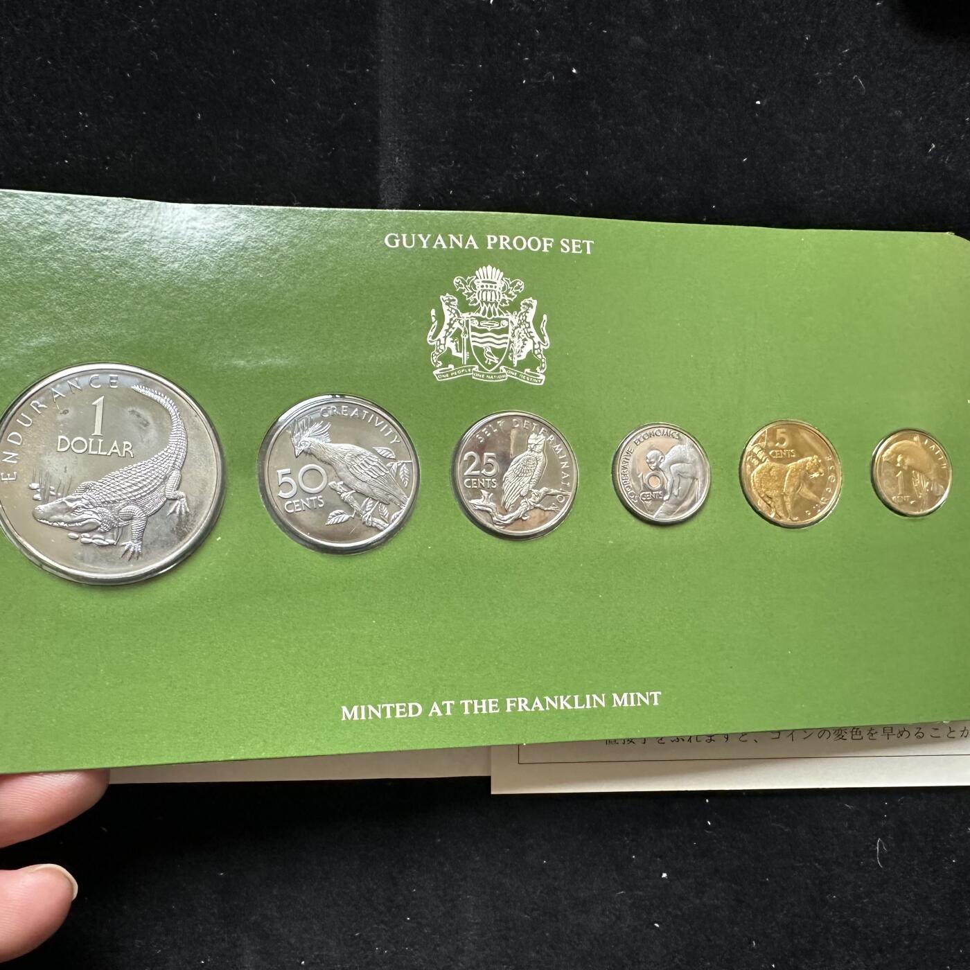 🌹外币初藏🌹🐯第100场 感谢诸友支持捧场！本期全场包邮！ 圭亚那1977年精制币六枚套