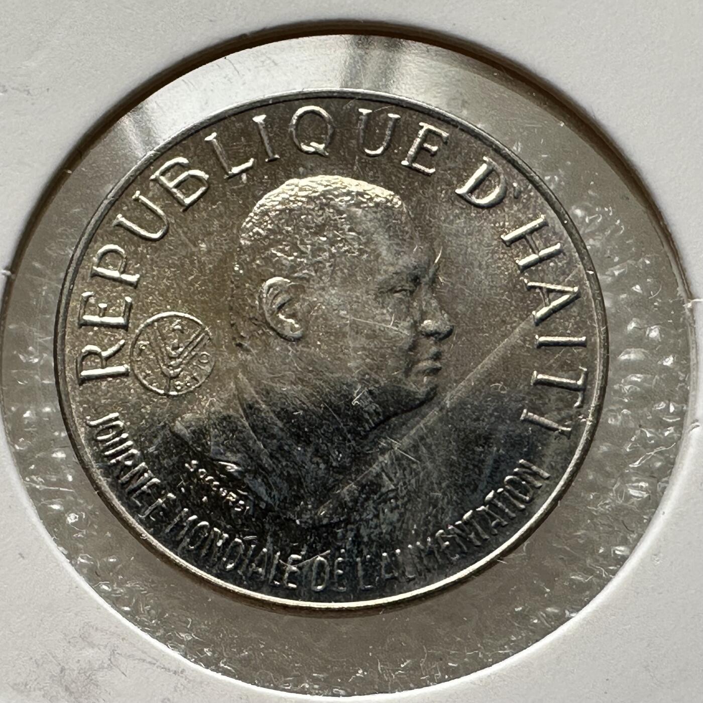 🌹外币初藏🌹🐯第100场 感谢诸友支持捧场！本期全场包邮！ 海地1981年0.1古德FAO币