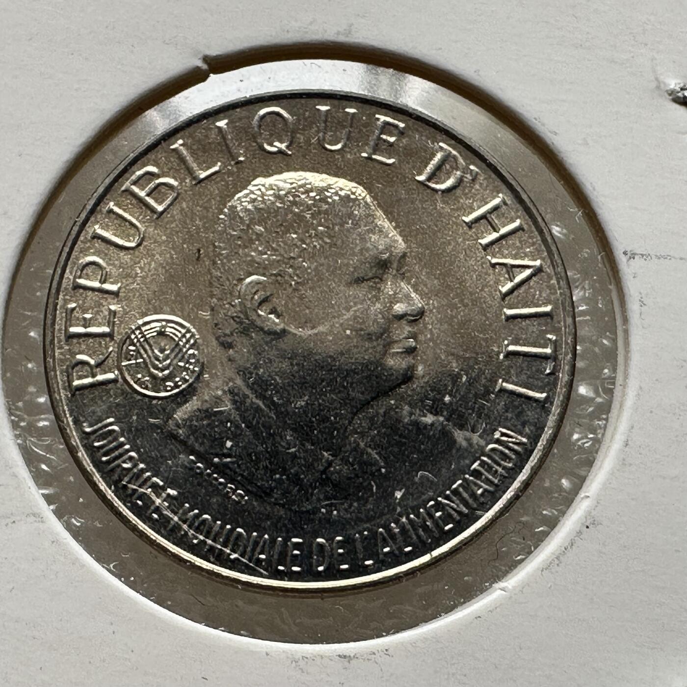 🌹外币初藏🌹🐯第100场 感谢诸友支持捧场！本期全场包邮！ 海地1981年0.05古德 FAO币