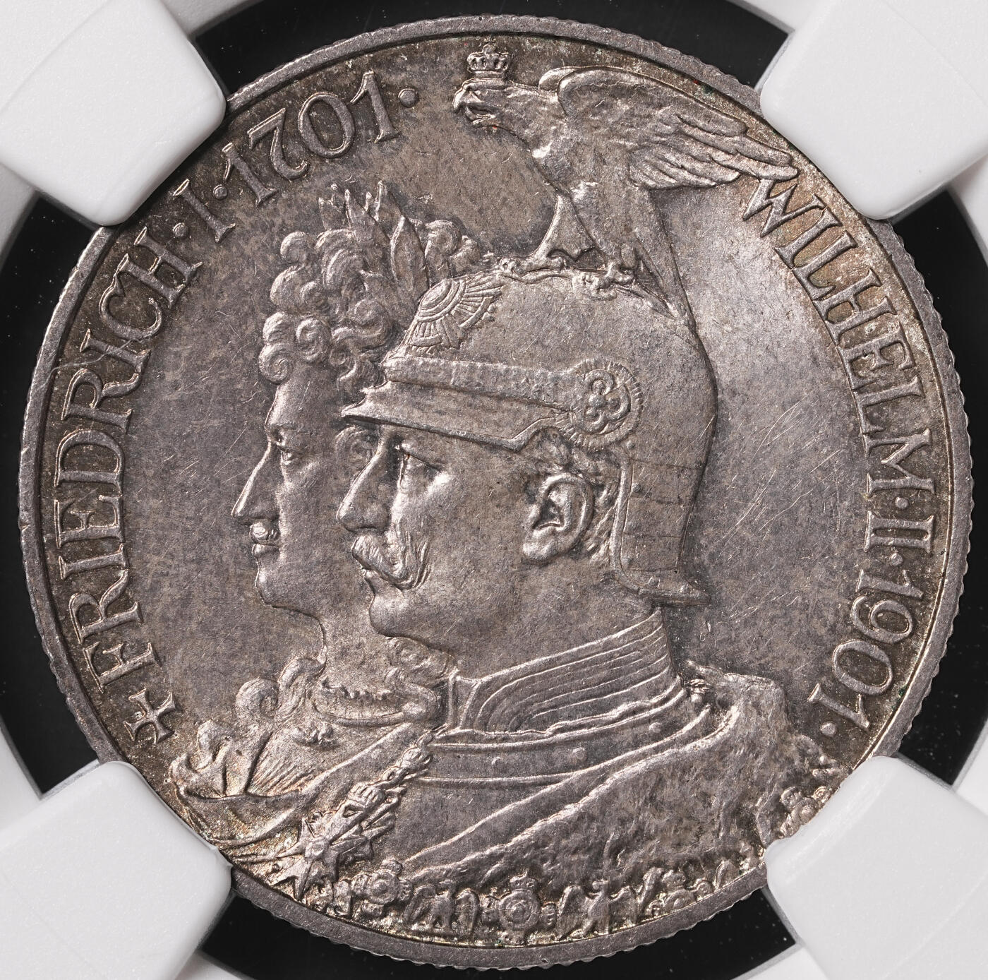 修遠堂世界钱币第四十七期 全场包邮 NGC MS64 1901年普鲁士建国200周年2马克银币