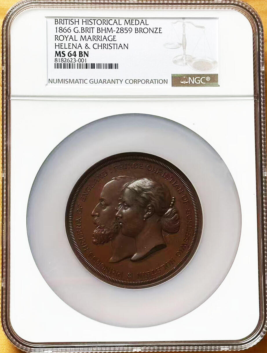 NGC-MS64BN 1866英国海伦公主和克里斯蒂安王子结婚铜章