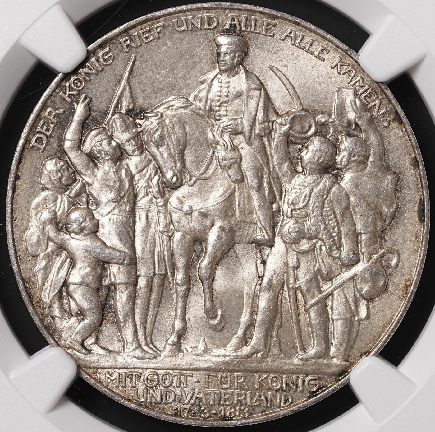 修遠堂世界钱币第四十七期 全场包邮 NGC MS63+ 1913年普鲁士战胜拿破仑百年纪念3马克银币