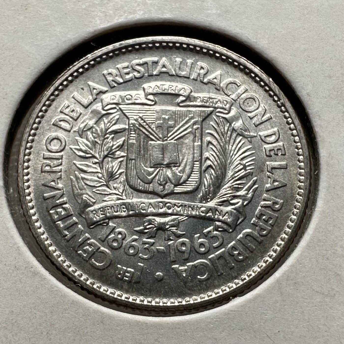 🌹外币初藏🌹🐯第100场 感谢诸友支持捧场！本期全场包邮！ 多米尼加1963年十分银币