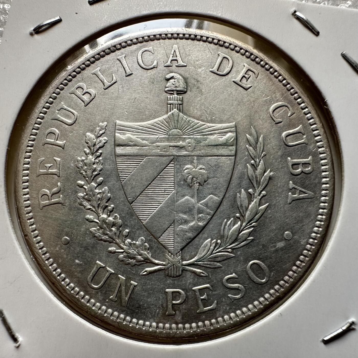 🌹外币初藏🌹🐯第100场 感谢诸友支持捧场！本期全场包邮！ 古巴1934年一比索银币 26.7克90%银38毫米