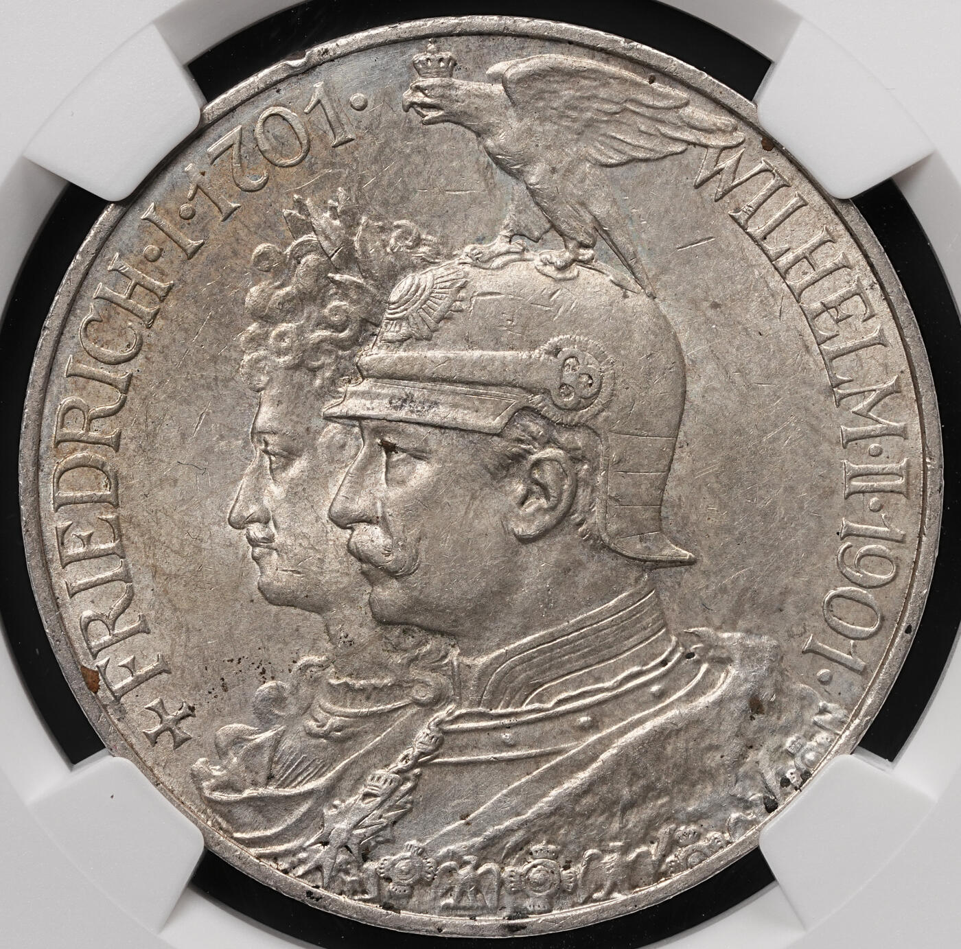 修遠堂世界钱币第四十七期 全场包邮 NGC MS62 1901年普鲁士建国200周年5马克大银币
