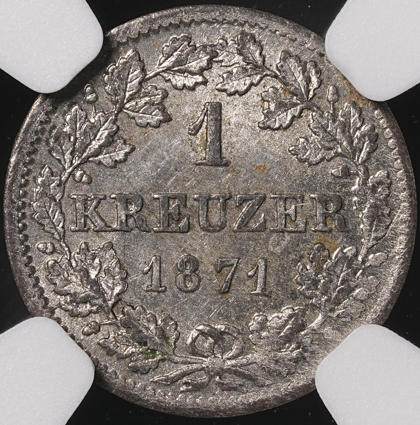 修遠堂世界钱币第四十七期 全场包邮 NGC MS64 1871年巴伐利亚1克鲁泽银币
