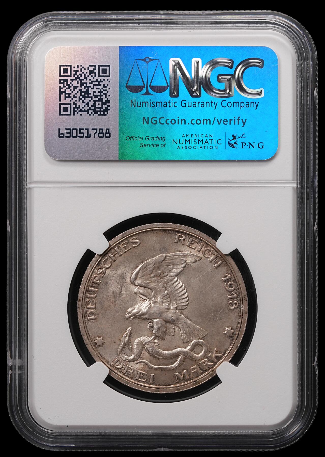 修遠堂世界钱币第四十七期 全场包邮 NGC MS63+ 1913年普鲁士战胜拿破仑百年纪念3马克银币