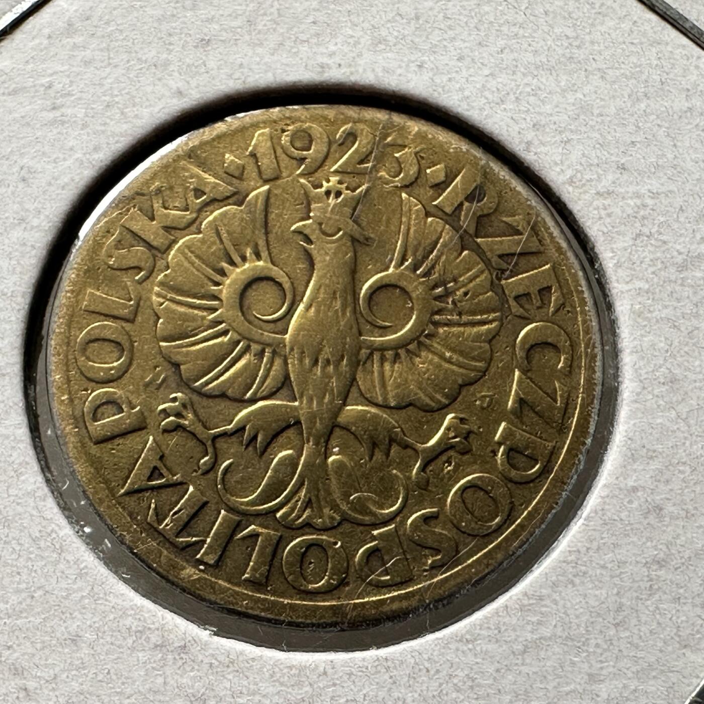 🌹外币初藏🌹🐯第100场 感谢诸友支持捧场！本期全场包邮！ 波兰1923年五格罗申