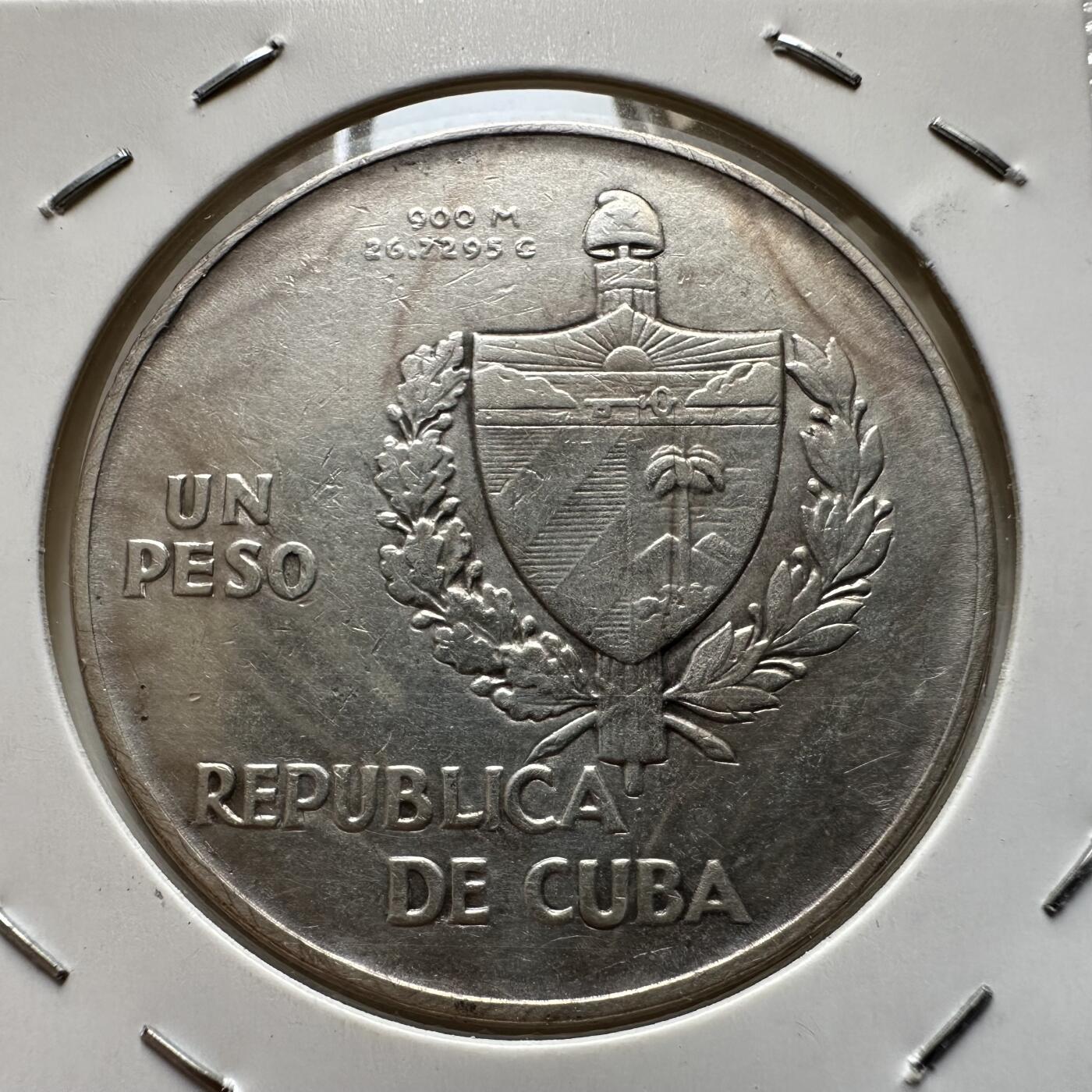 🌹外币初藏🌹🐯第100场 感谢诸友支持捧场！本期全场包邮！ 古巴1934年一比索银币 26.8克90%银38毫米