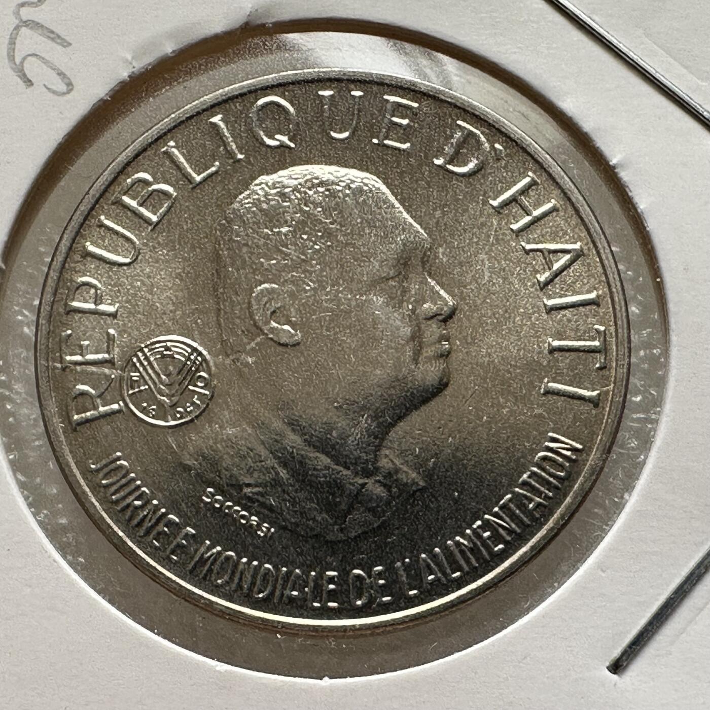 🌹外币初藏🌹🐯第100场 感谢诸友支持捧场！本期全场包邮！ 海地1981年0.5古德FAO币