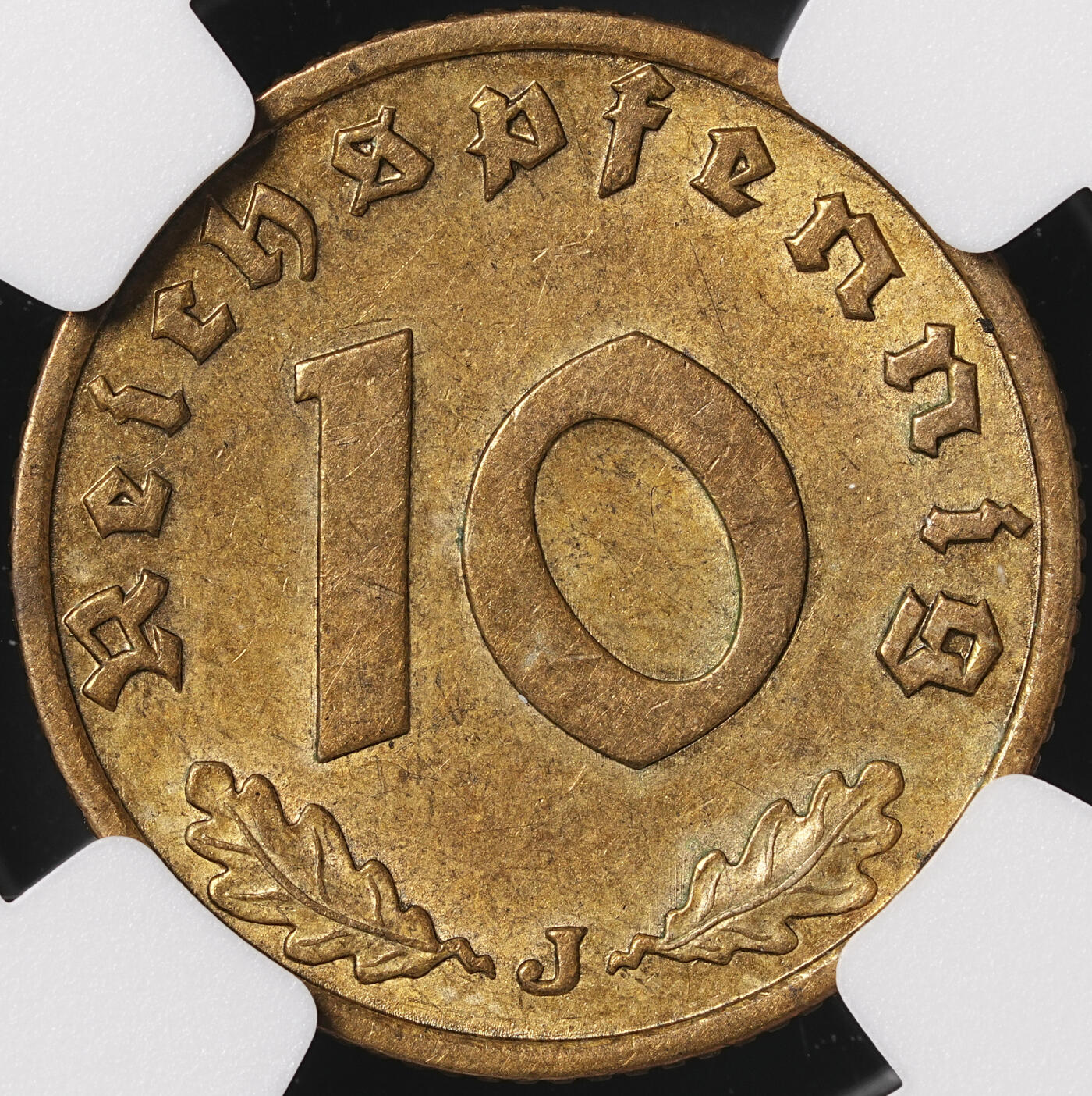 修遠堂世界钱币第四十七期 全场包邮 NGC AU58 1937年德三10芬尼 J厂铭
