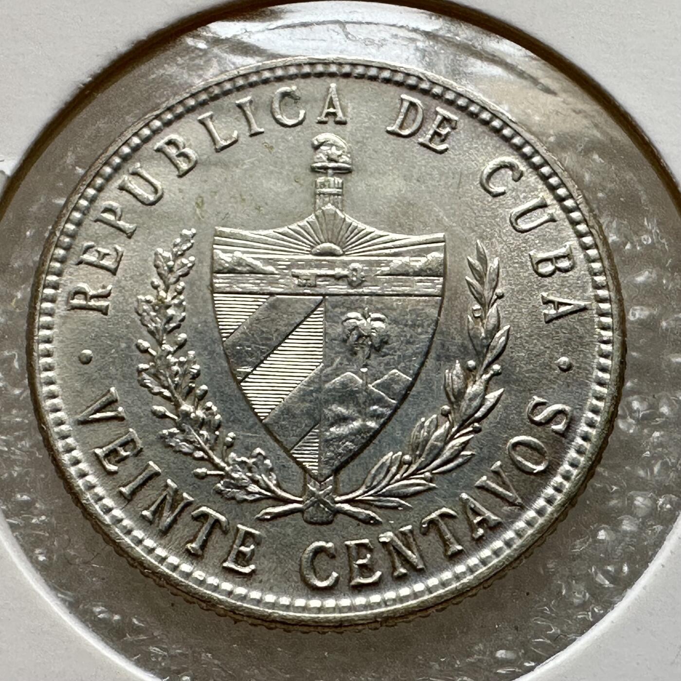 🌹外币初藏🌹🐯第100场 感谢诸友支持捧场！本期全场包邮！ 古巴1949年20分银币