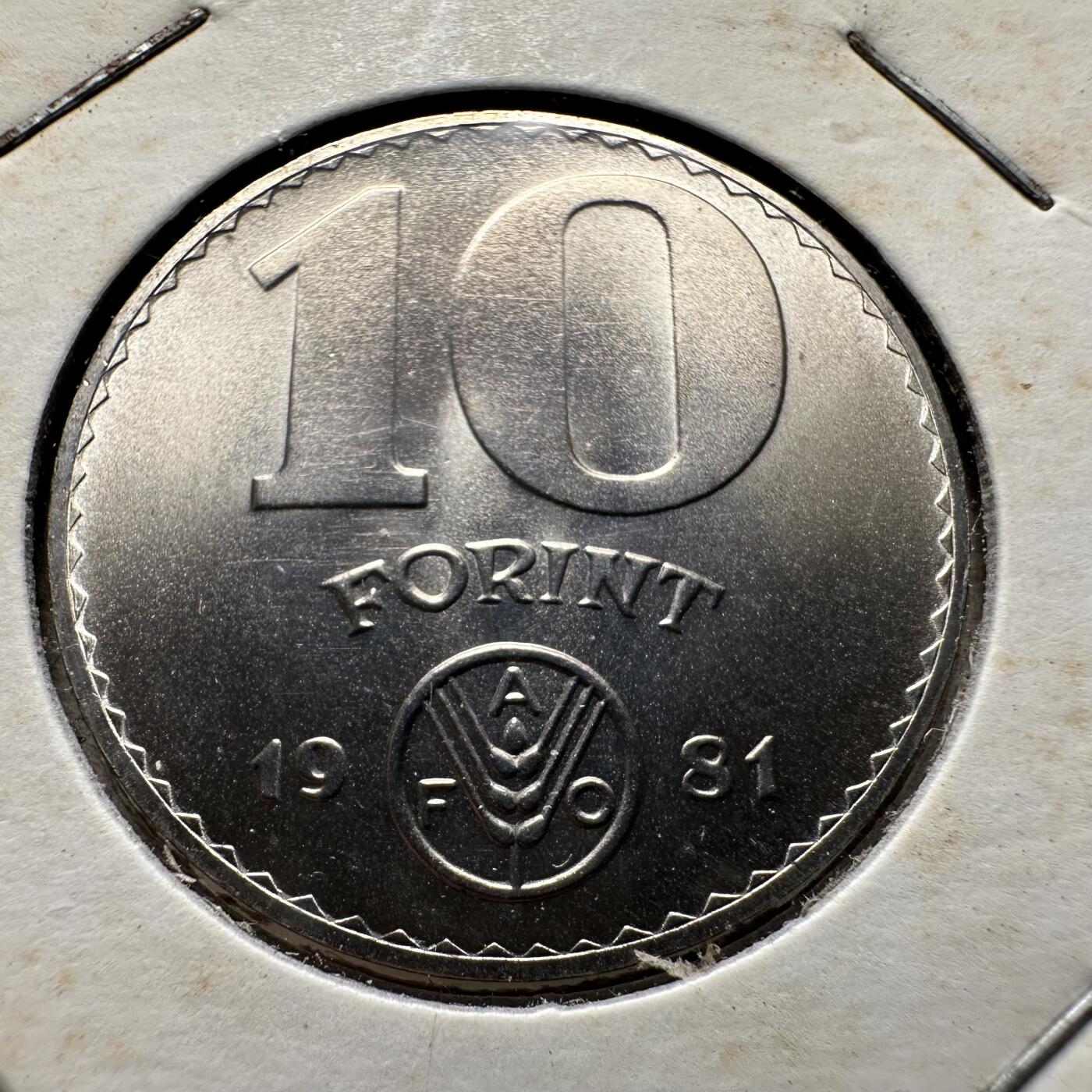 🌹外币初藏🌹🐯第100场 感谢诸友支持捧场！本期全场包邮！ 匈牙利1981年10福林 FAO币