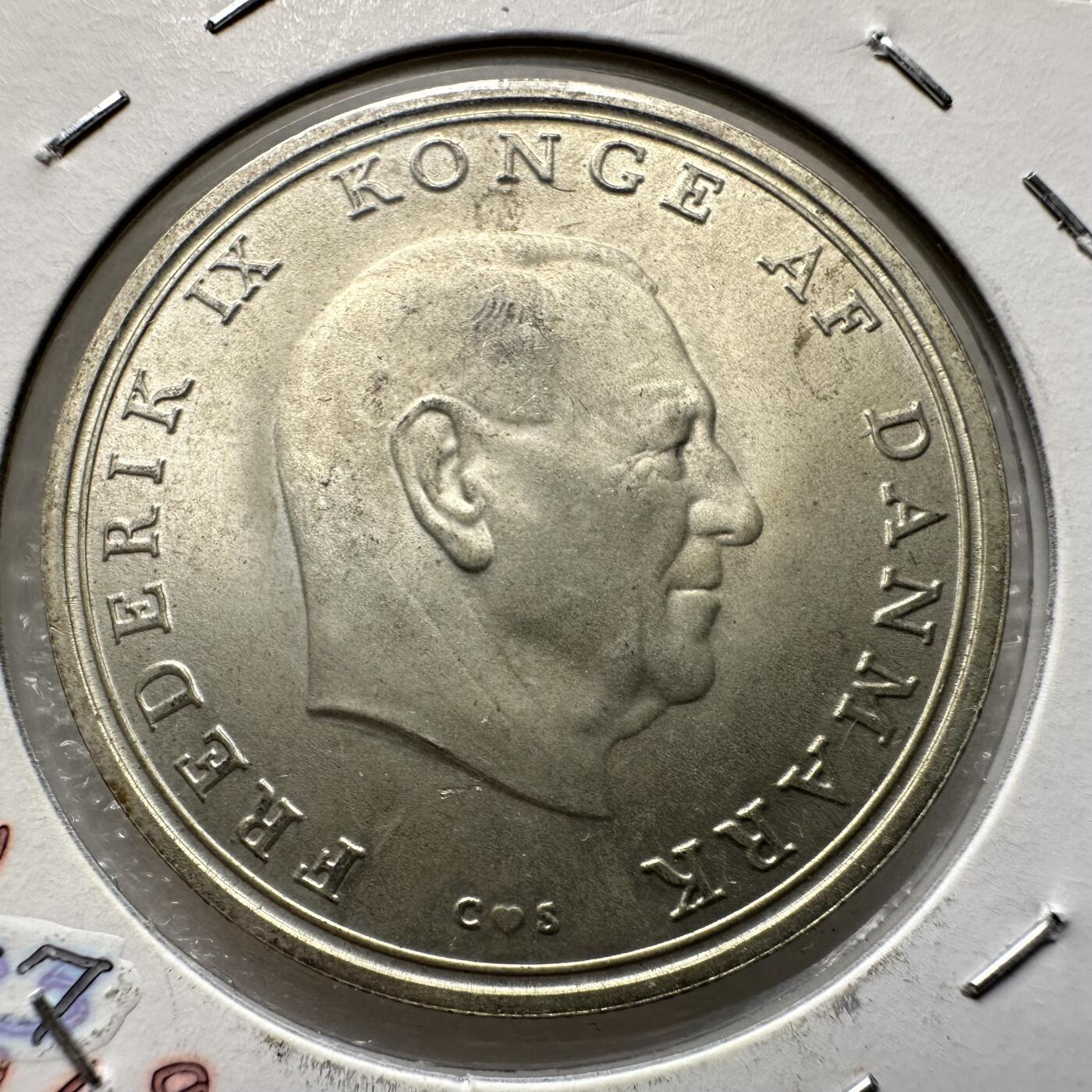 🌹外币初藏🌹🐯第100场 感谢诸友支持捧场！本期全场包邮！ 丹麦1968年贝内迪克特公主婚礼10克朗银币 20.4克80%银37毫米