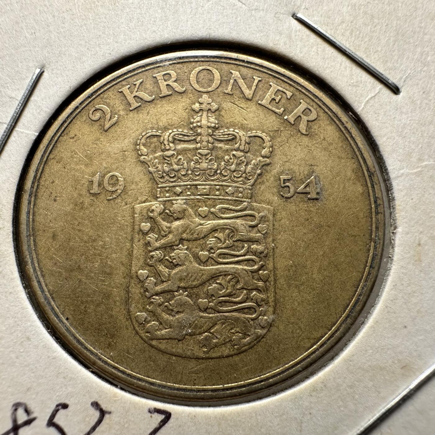 🌹外币初藏🌹🐯第100场 感谢诸友支持捧场！本期全场包邮！ 丹麦1954年二克朗