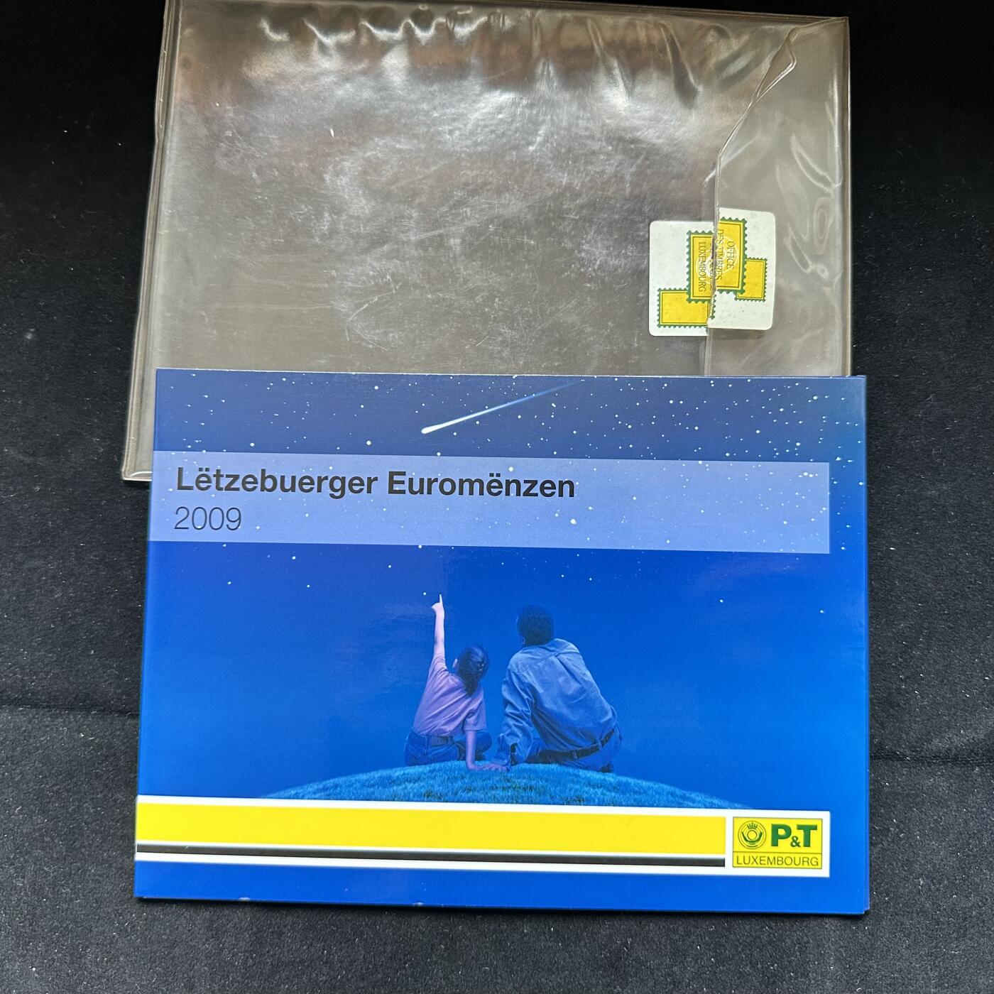🌹外币初藏🌹🐯第100场 感谢诸友支持捧场！本期全场包邮！ 卢森堡2009年伽利略400周年纪念版欧元套币含邮票四方联