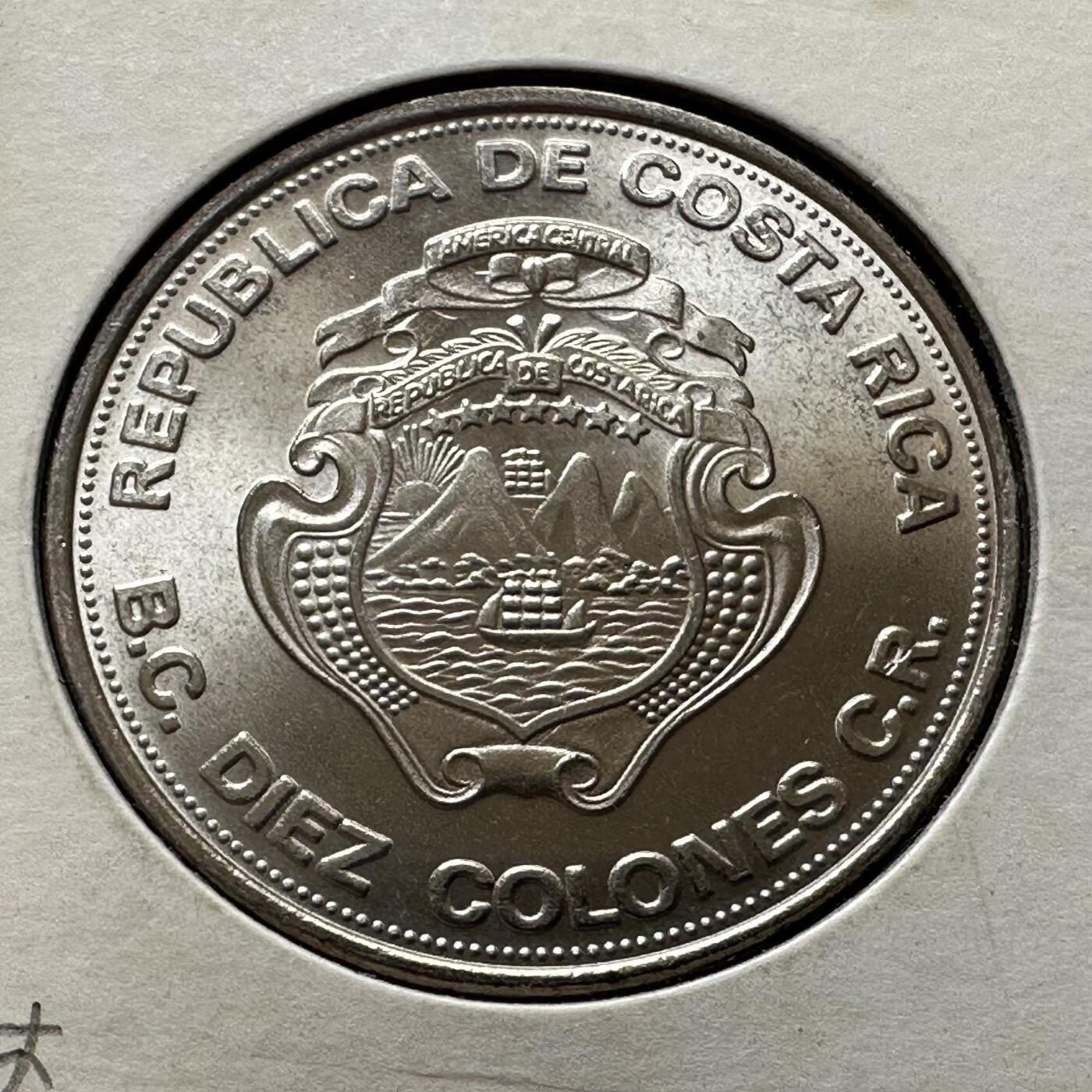 🌹外币初藏🌹🐯第100场 感谢诸友支持捧场！本期全场包邮！ 哥斯达黎加1975年央行25周年10科朗纪念币