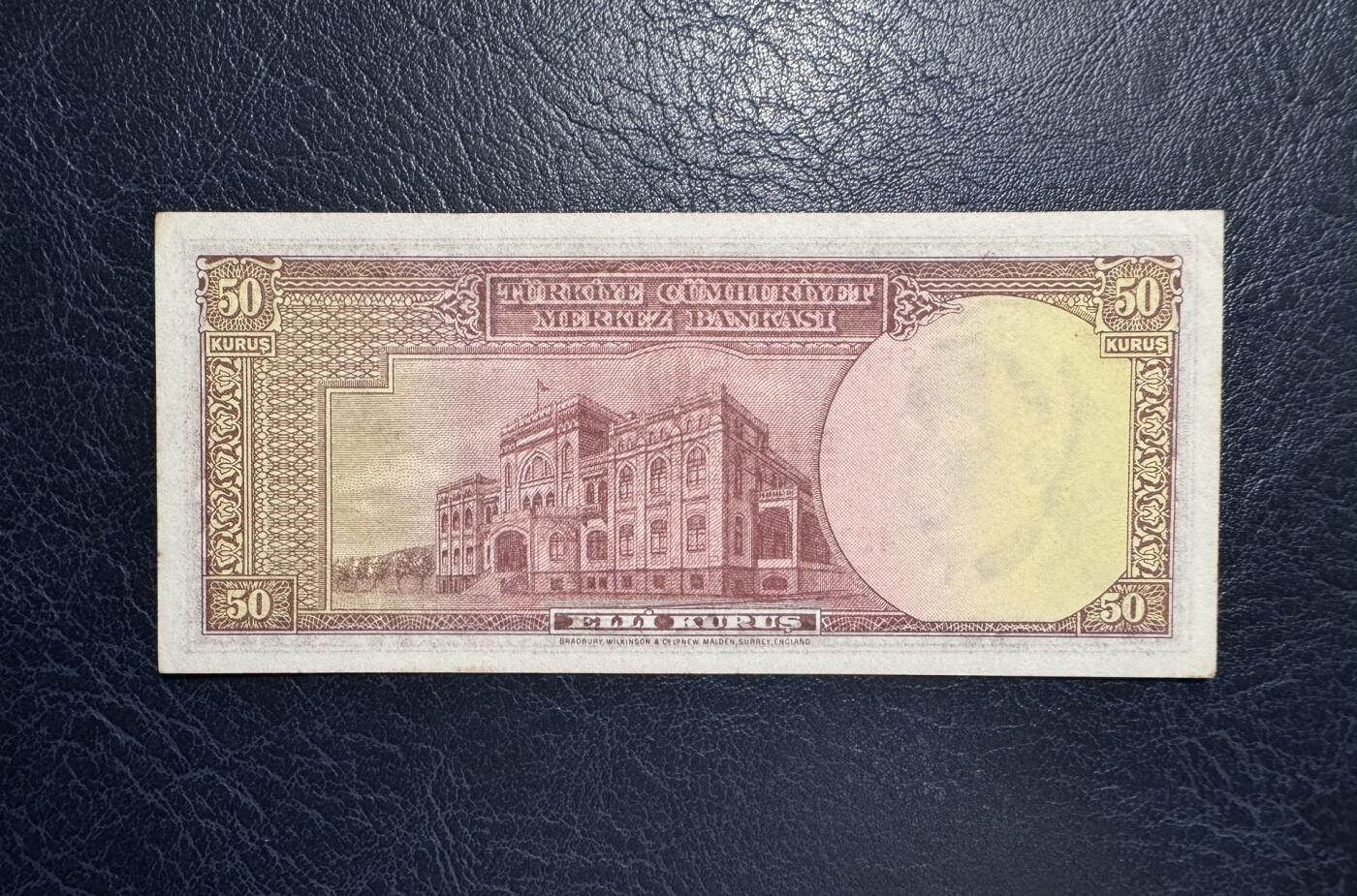 收藏联盟Quantum Auction 第392期拍卖  土耳其1930年50克鲁兹 品相UNC-  细节如图