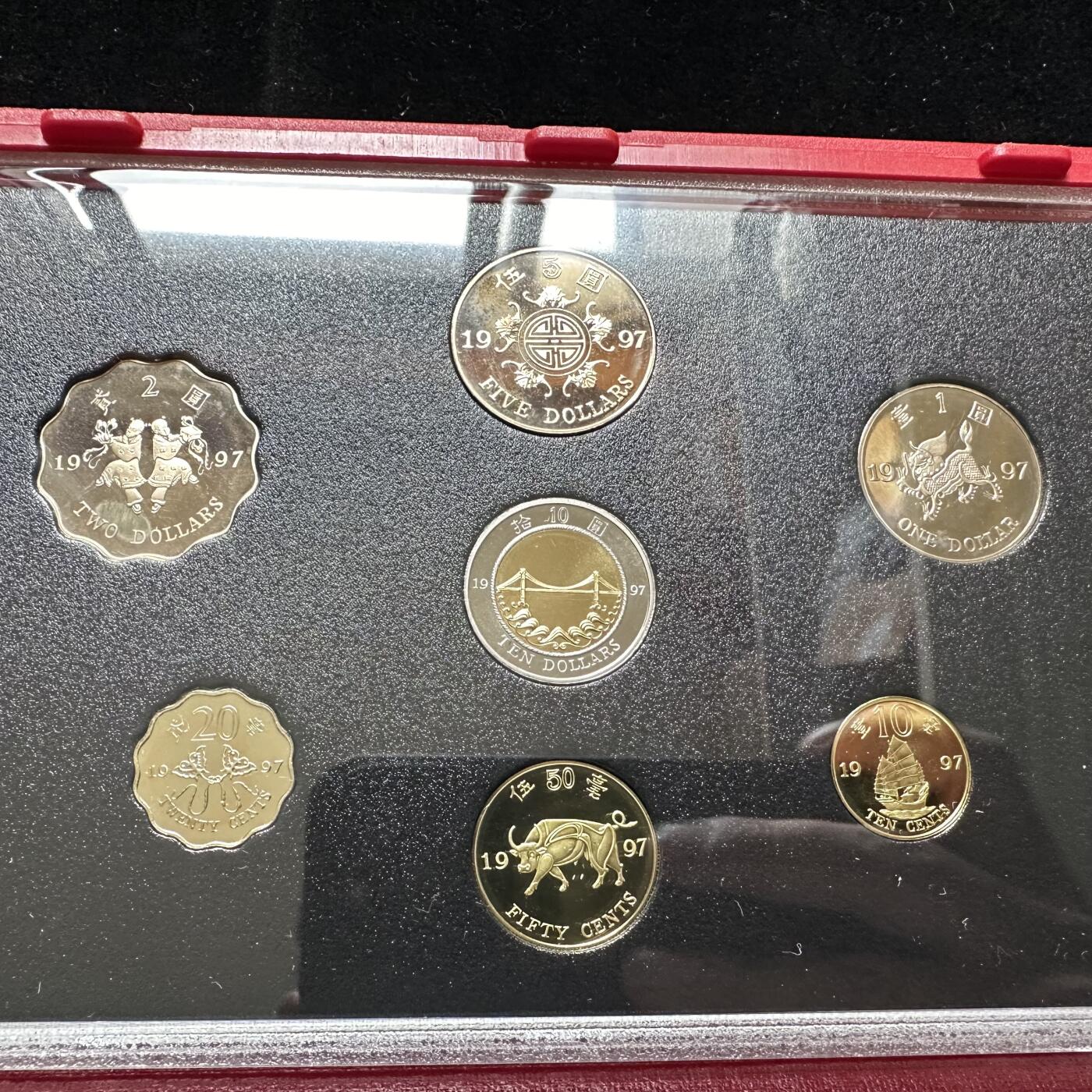 🌹外币初藏🌹🐯第100场 感谢诸友支持捧场！本期全场包邮！ 香港1997年回归纪念币精制版