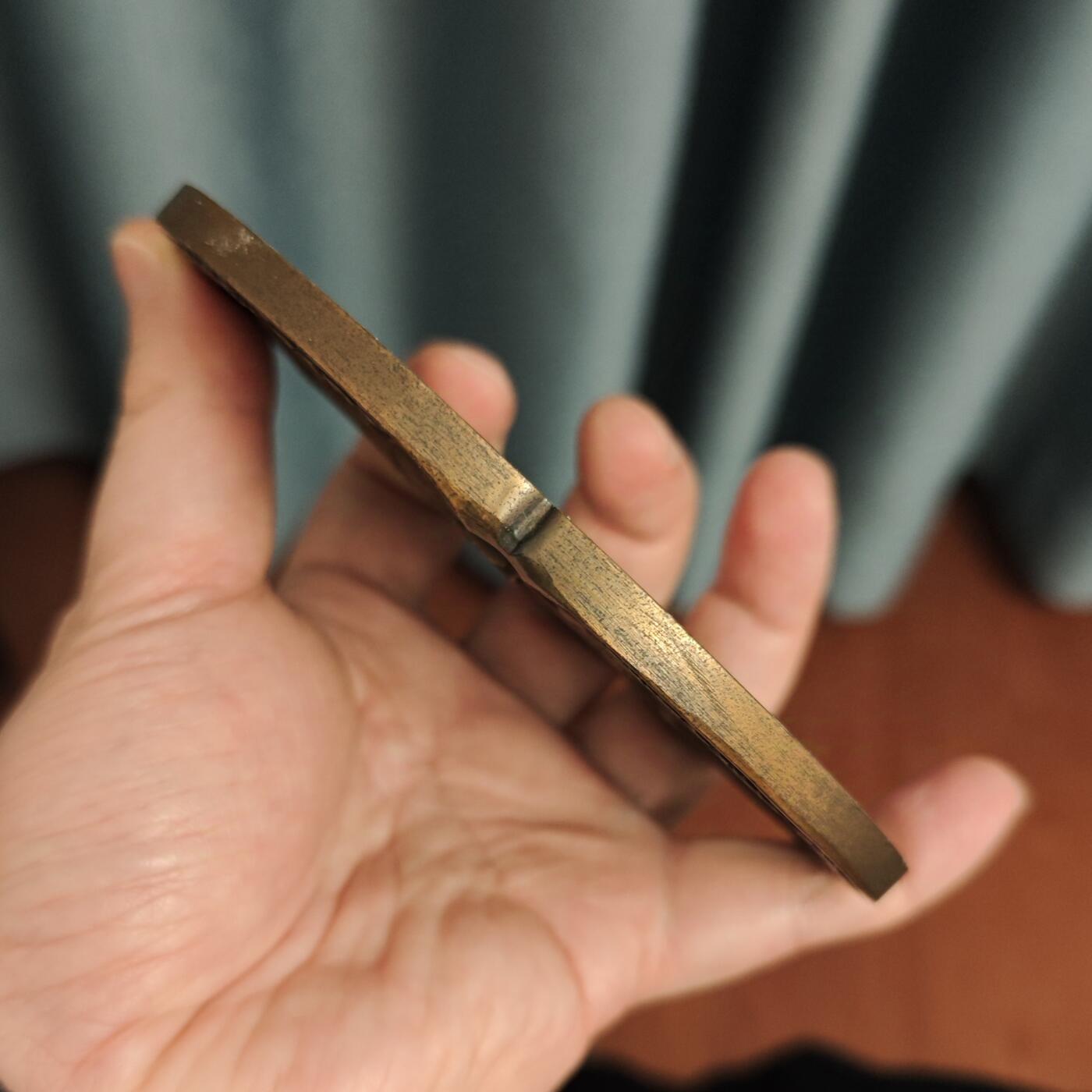 1974年意大利北部历史旅游名城贝加莫(山脊上的房屋)景观超大铜章