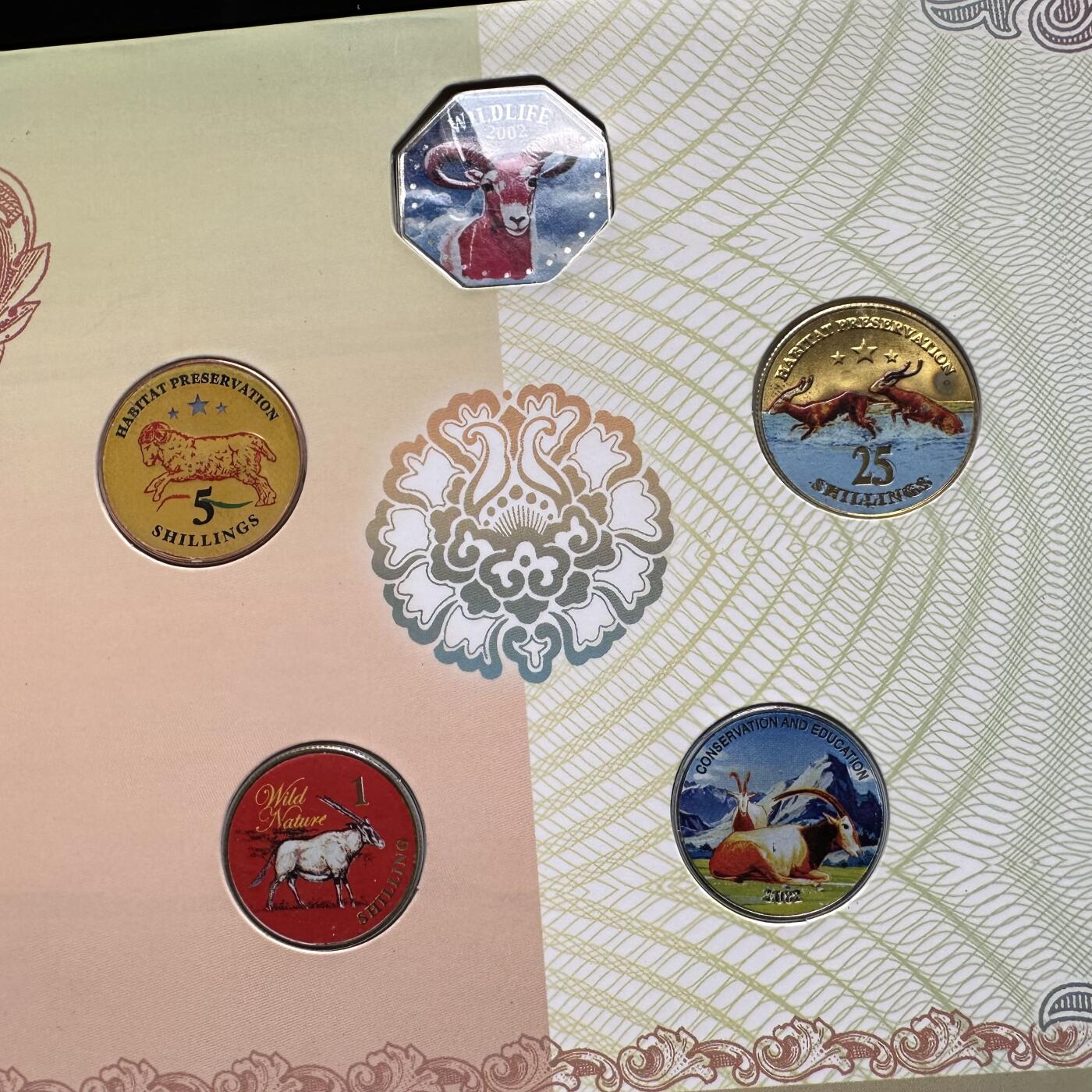 🌹外币初藏🌹🐯第100场 感谢诸友支持捧场！本期全场包邮！ 索马里2002年彩羊5枚套 无脱漆 好品