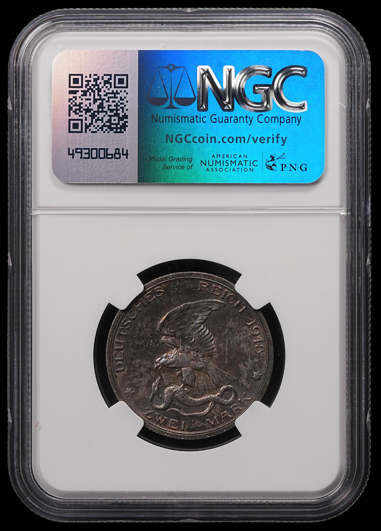 修遠堂世界钱币第四十七期 全场包邮 NGC MS62 1913年普鲁士战胜拿破仑百年纪念2马克银币 重五彩