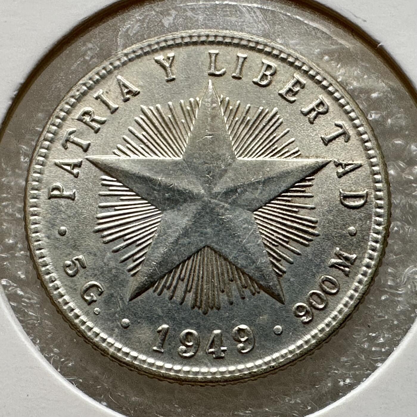 🌹外币初藏🌹🐯第100场 感谢诸友支持捧场！本期全场包邮！ 古巴1949年20分银币