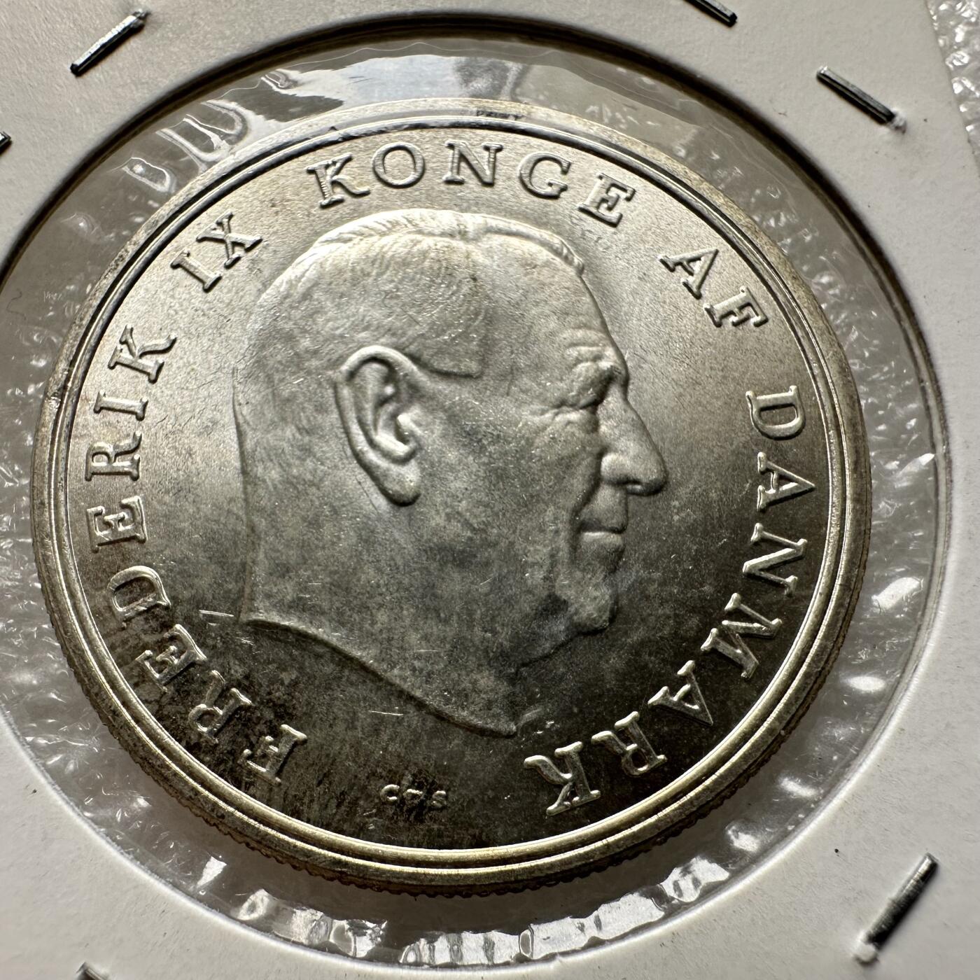 🌹外币初藏🌹🐯第100场 感谢诸友支持捧场！本期全场包邮！ 丹麦1965年安妮公主婚礼5克朗银币17克80%银33毫米