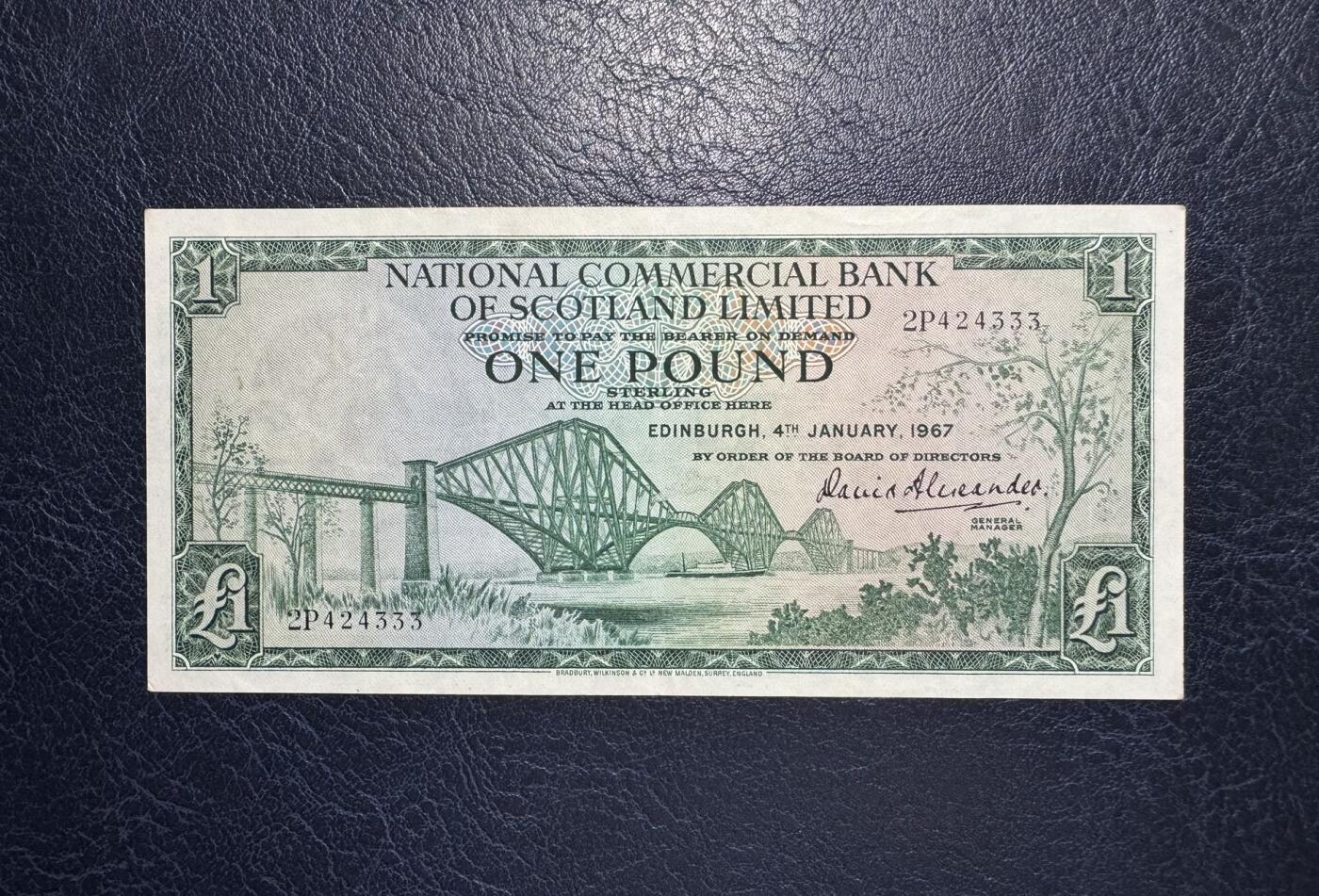 收藏联盟Quantum Auction 第392期拍卖  苏格兰商业银行1967年1镑 非全新 品相如图