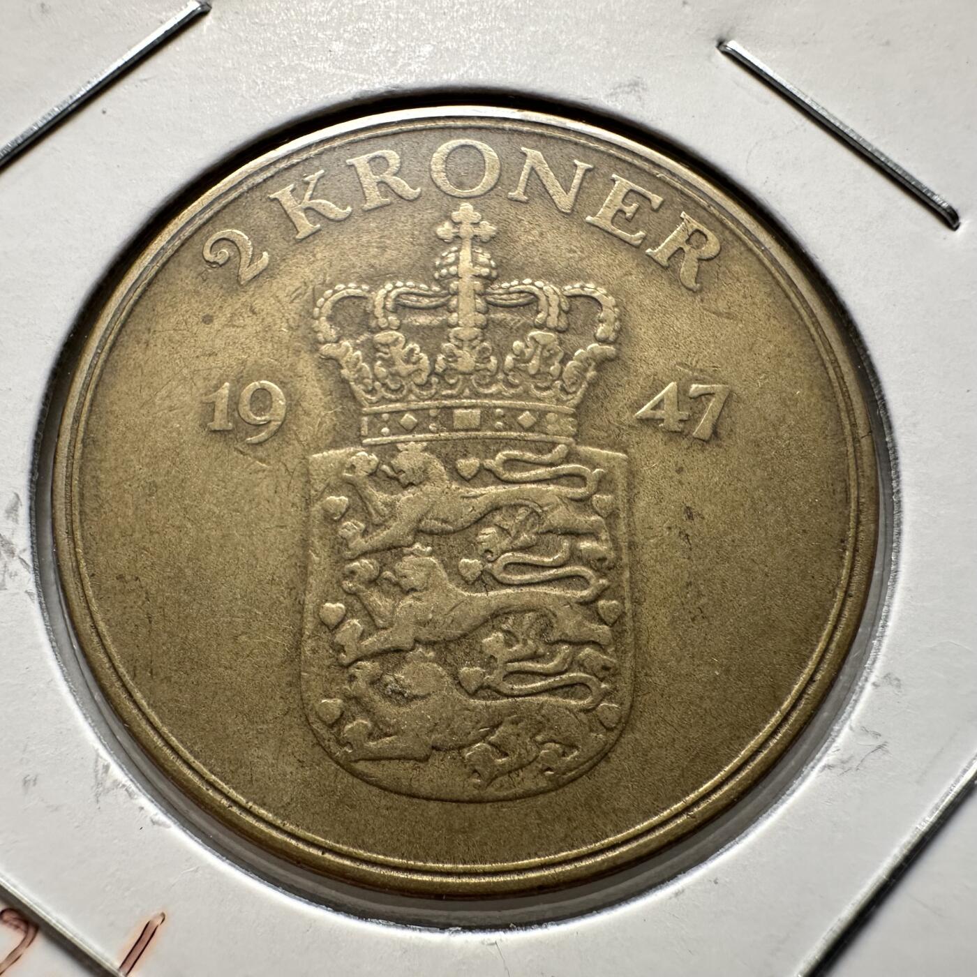 🌹外币初藏🌹🐯第100场 感谢诸友支持捧场！本期全场包邮！ 丹麦1947年二克朗