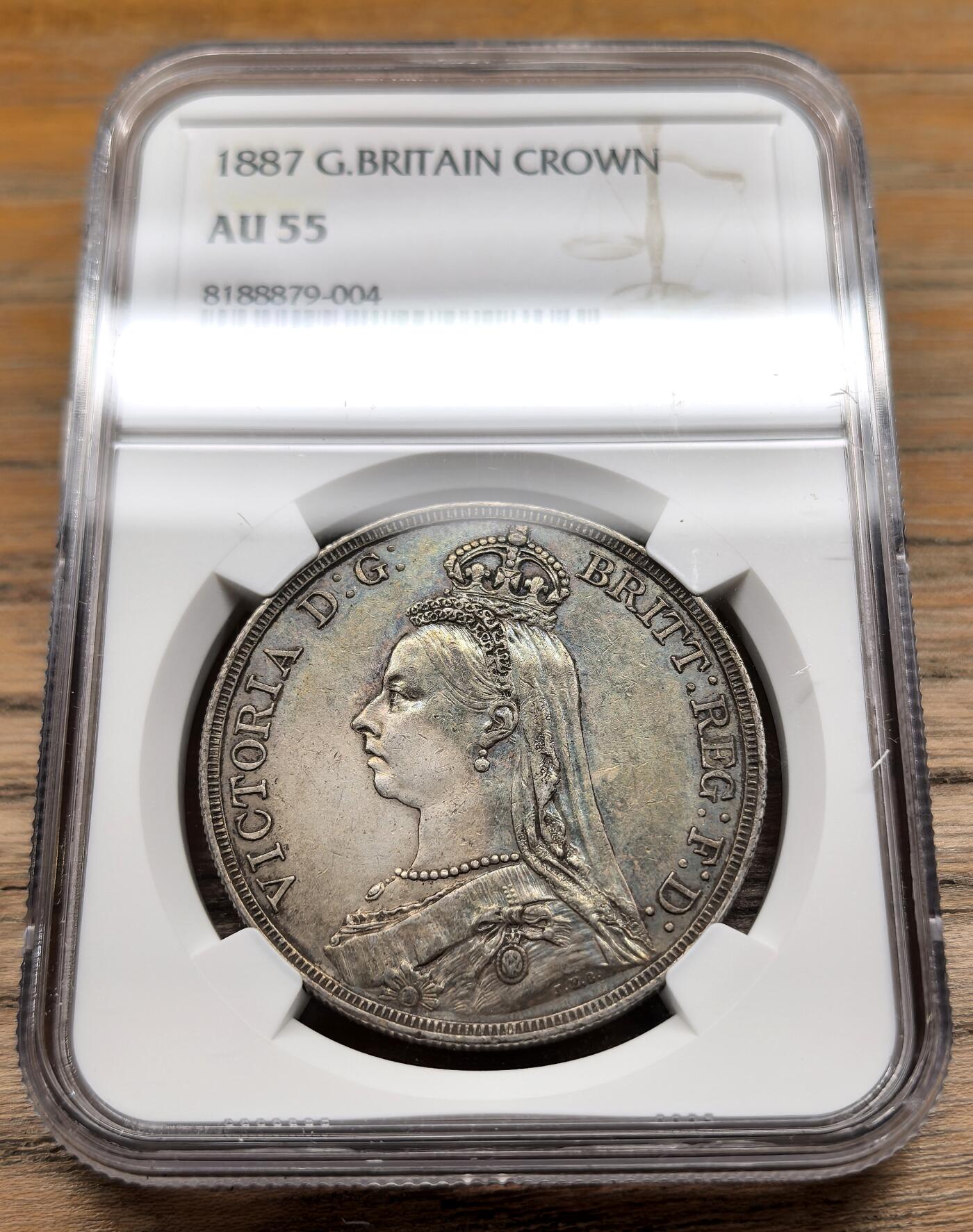 凡希社世界钱币微拍第二百九十期 1887英国老维高冠马剑NGC-AU55
