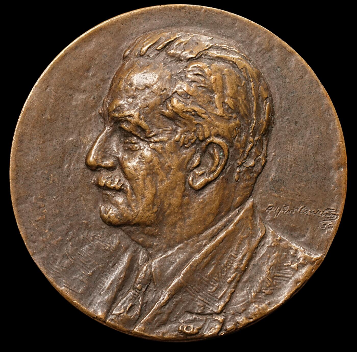 修遠堂世界钱币第四十七期 全场包邮 1956年比利时人物纪念大铜章 70mm，156g