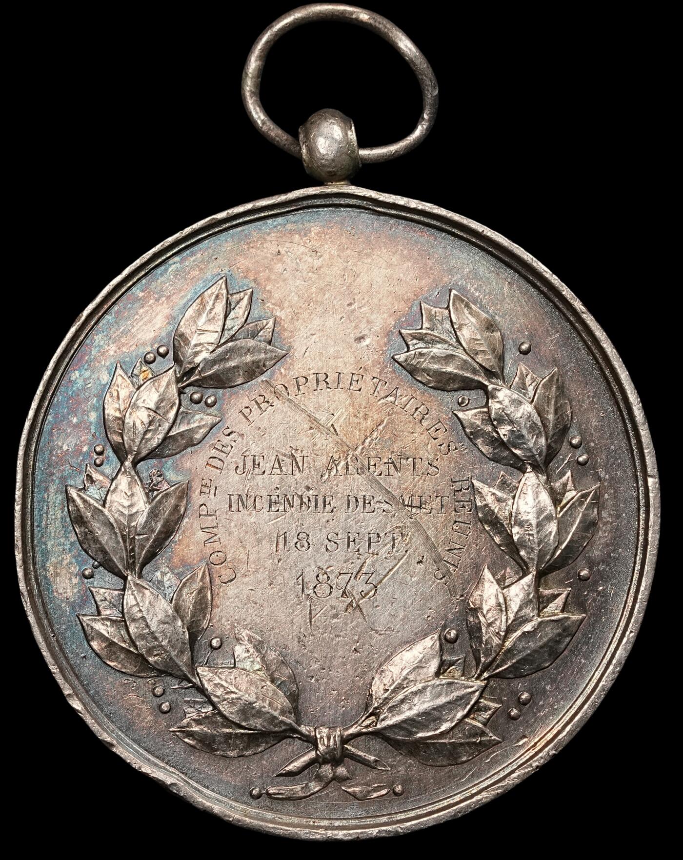 修遠堂世界钱币第四十七期 全场包邮 1873年比利时银章 边磕碰 50mm，41.34g