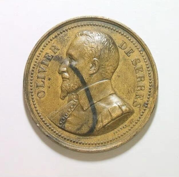 法国1900年前后 德塞雷斯高浮雕精制大铜章 40MM
