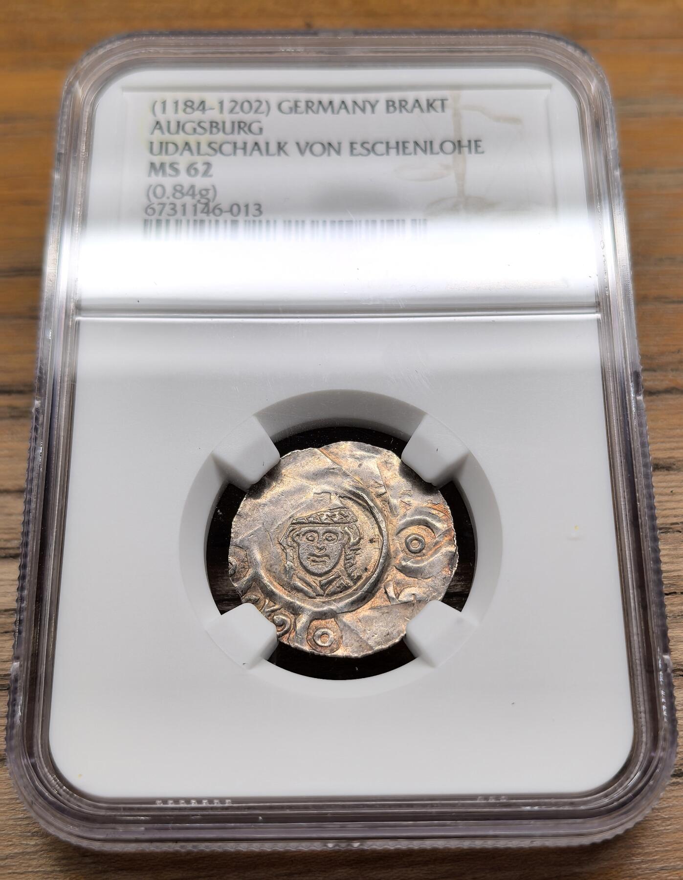 凡希社世界钱币微拍第二百九十期 德国中世纪奥格斯堡Brakt银币NGC-MS62