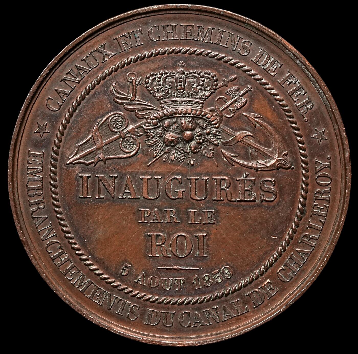 修遠堂世界钱币第四十七期 全场包邮 1839年比利时大铜章 47mm，36.50g