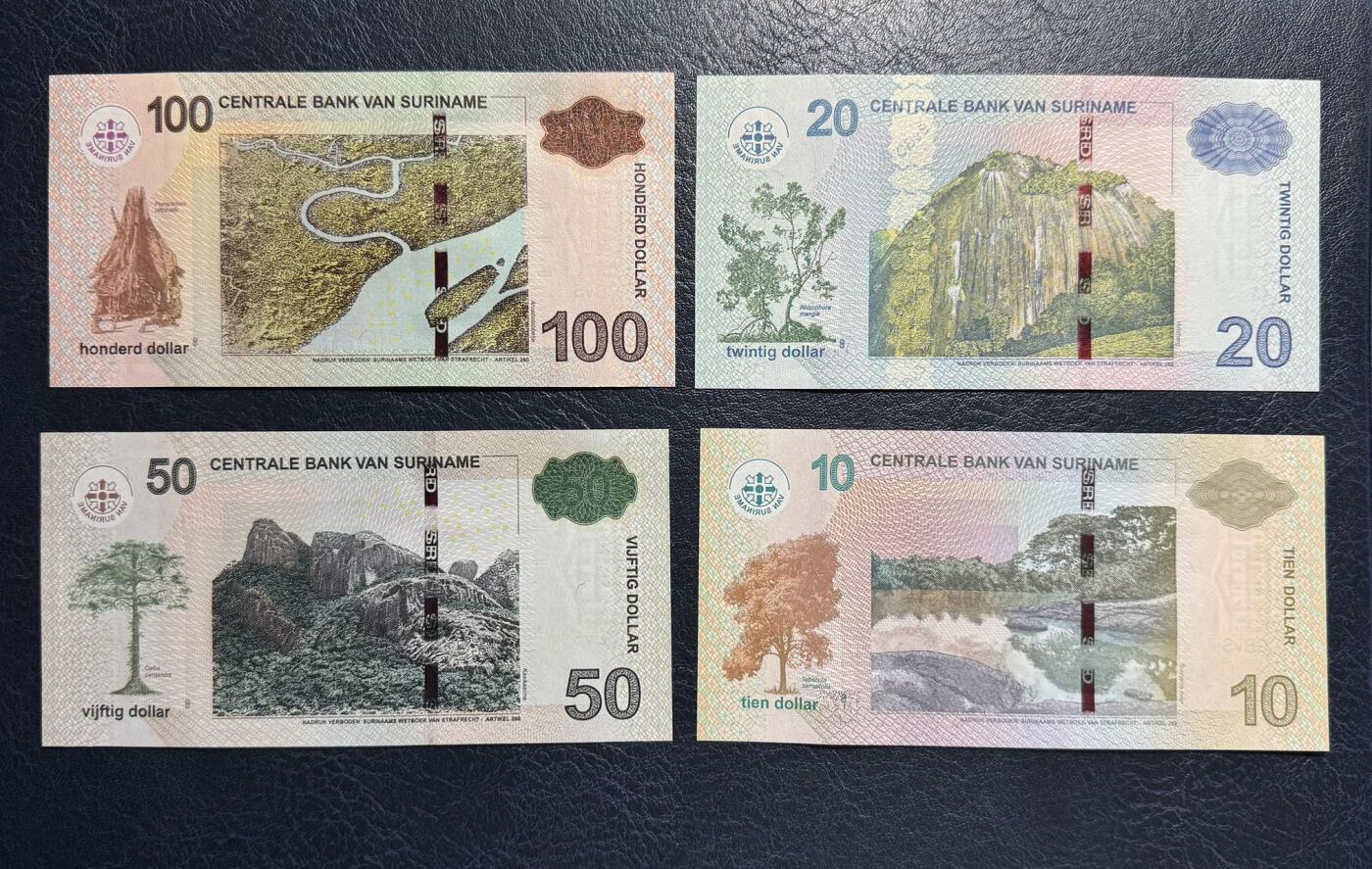 收藏联盟Quantum Auction 第392期拍卖  苏里南2012-2024年5到500元 品相全新UNC 200和500是首发冠且号码无4
