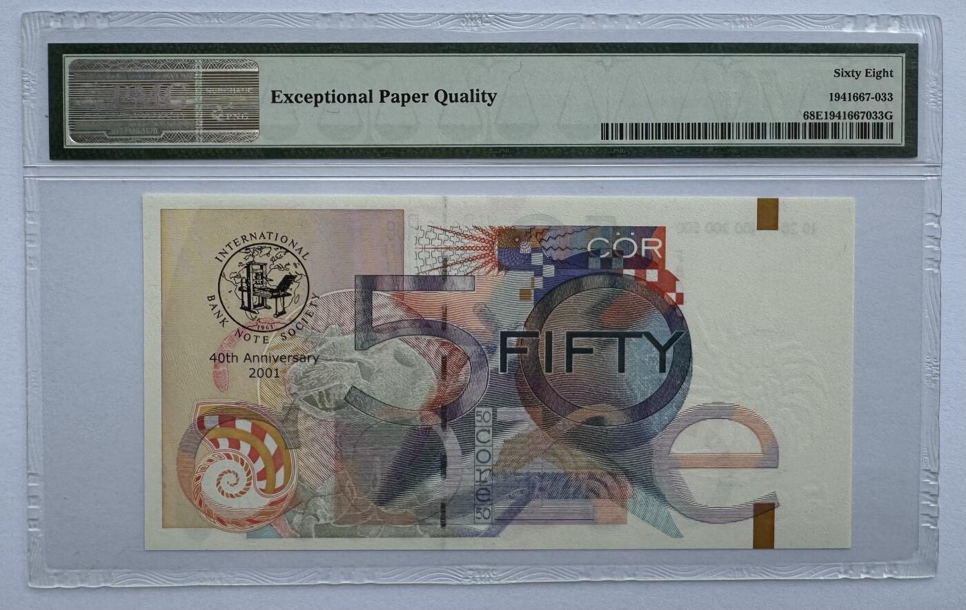 2026第1场（总第228期）：精品测试钞、外钞、塑料钞、连体钞综合场 德纳罗DLR “Core核心系列”50面额测试钞（PMG68高分）