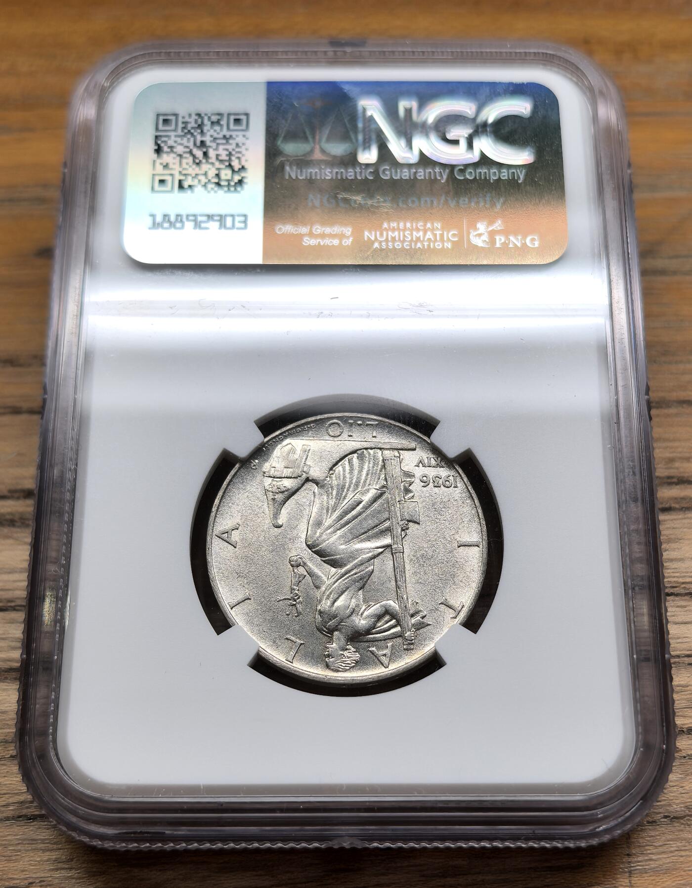 凡希社世界钱币微拍第二百九十期 1936意大利法西斯版10里拉银币NGC-UNCD