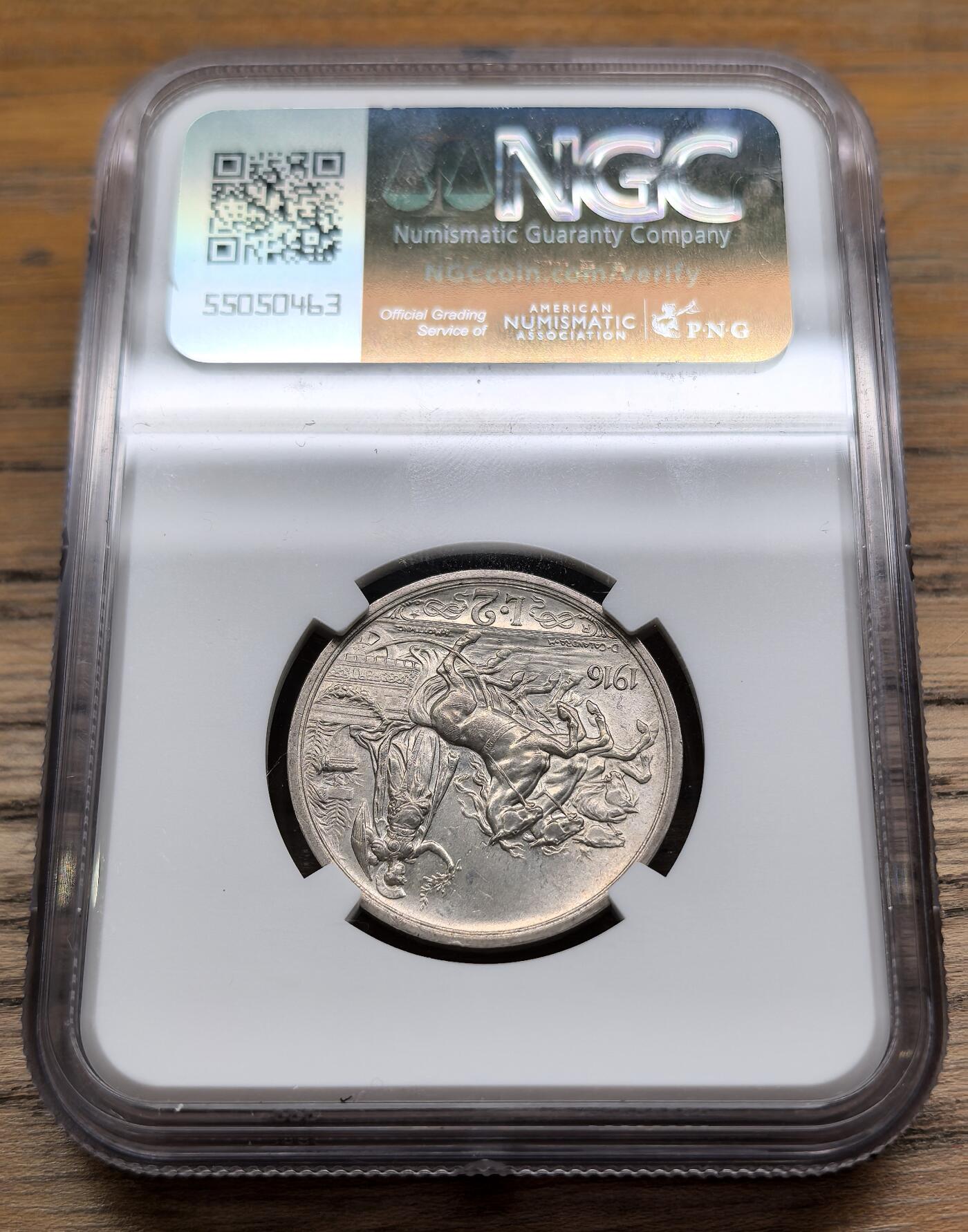 凡希社世界钱币微拍第二百九十期 1916R意大利马车2里拉银币NGC-MS64