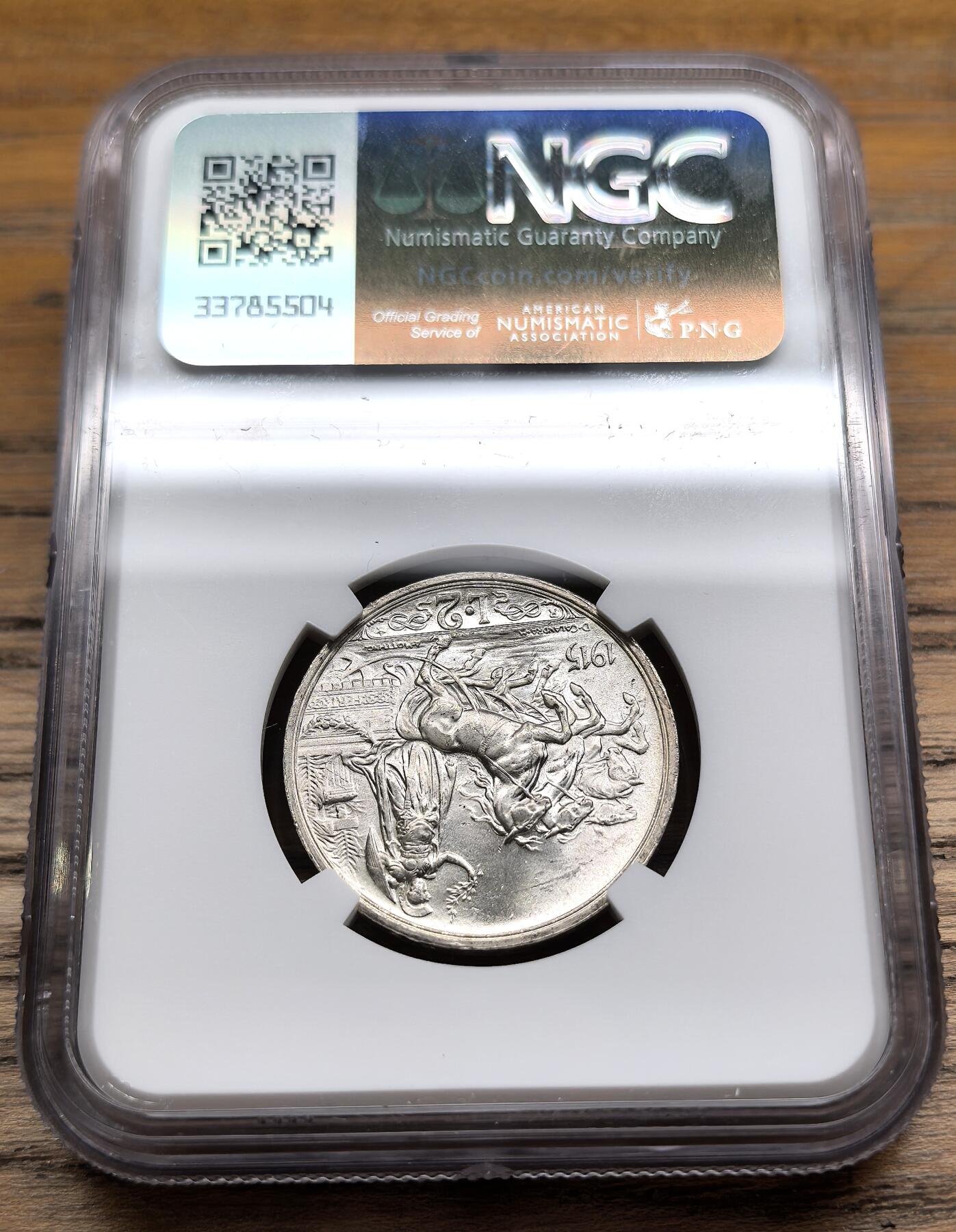 凡希社世界钱币微拍第二百九十期 1915R意大利马车2里拉银币NGC-MS63