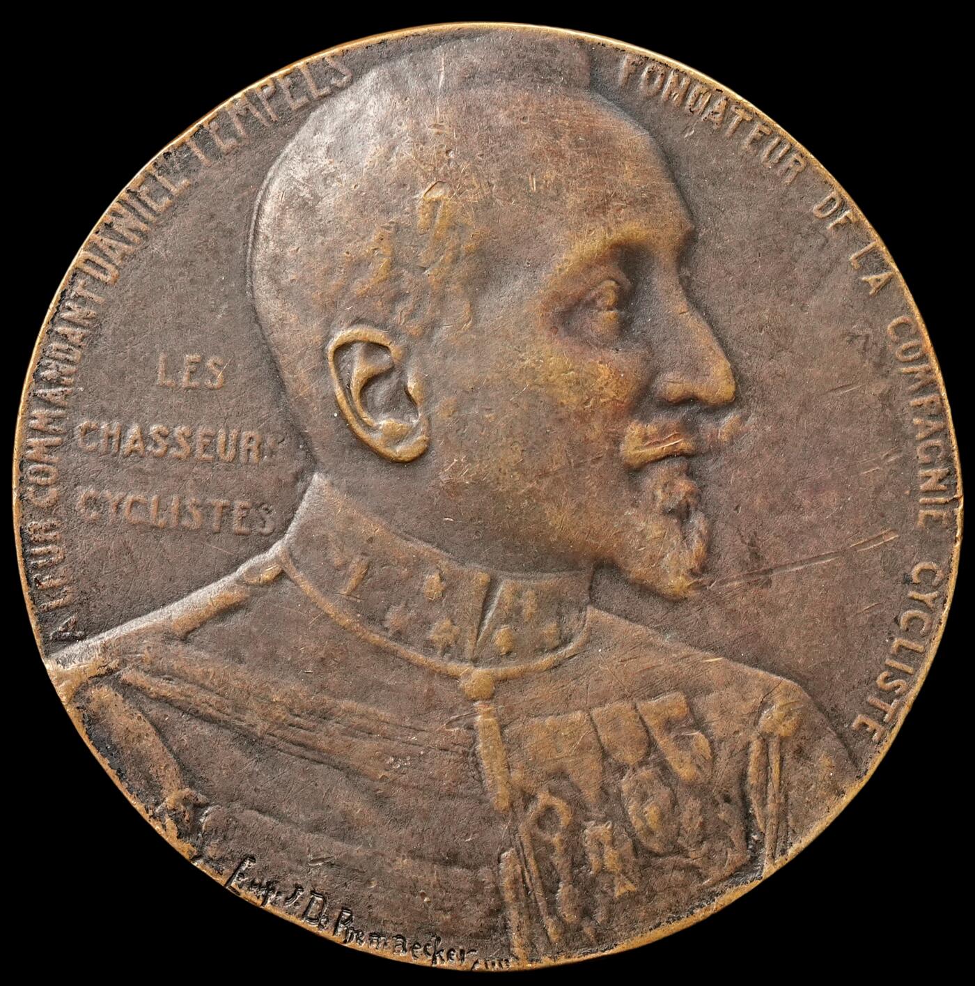 修遠堂世界钱币第四十七期 全场包邮 1913年比利时人物纪念铜章 41.60mm，26.20g