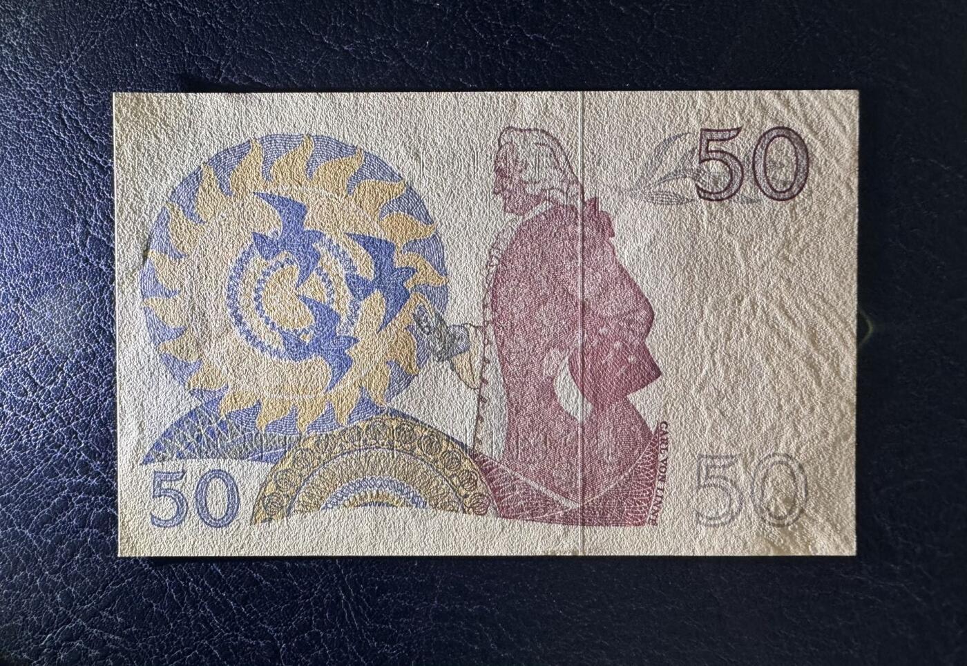 收藏联盟Quantum Auction 第392期拍卖  瑞典1989年50克朗 品相UNC 瑕疵细节如图 号码全程无4