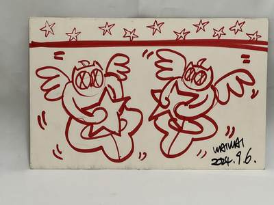 零元拍：歪歪亲笔签名原画《 双子》尺寸：166/259mm，不是复制画哦 - 零元拍：歪歪亲笔签名原画《 双子》尺寸：166/259mm，不是复制画哦